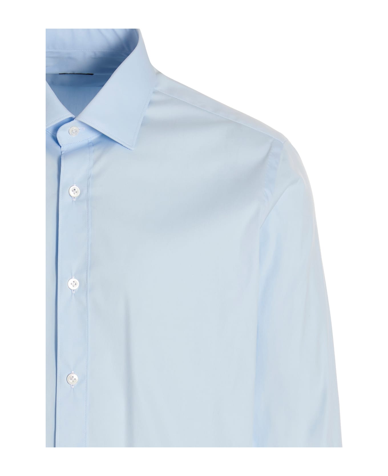Barba Napoli Poplin Shirt - Light Blue シャツ