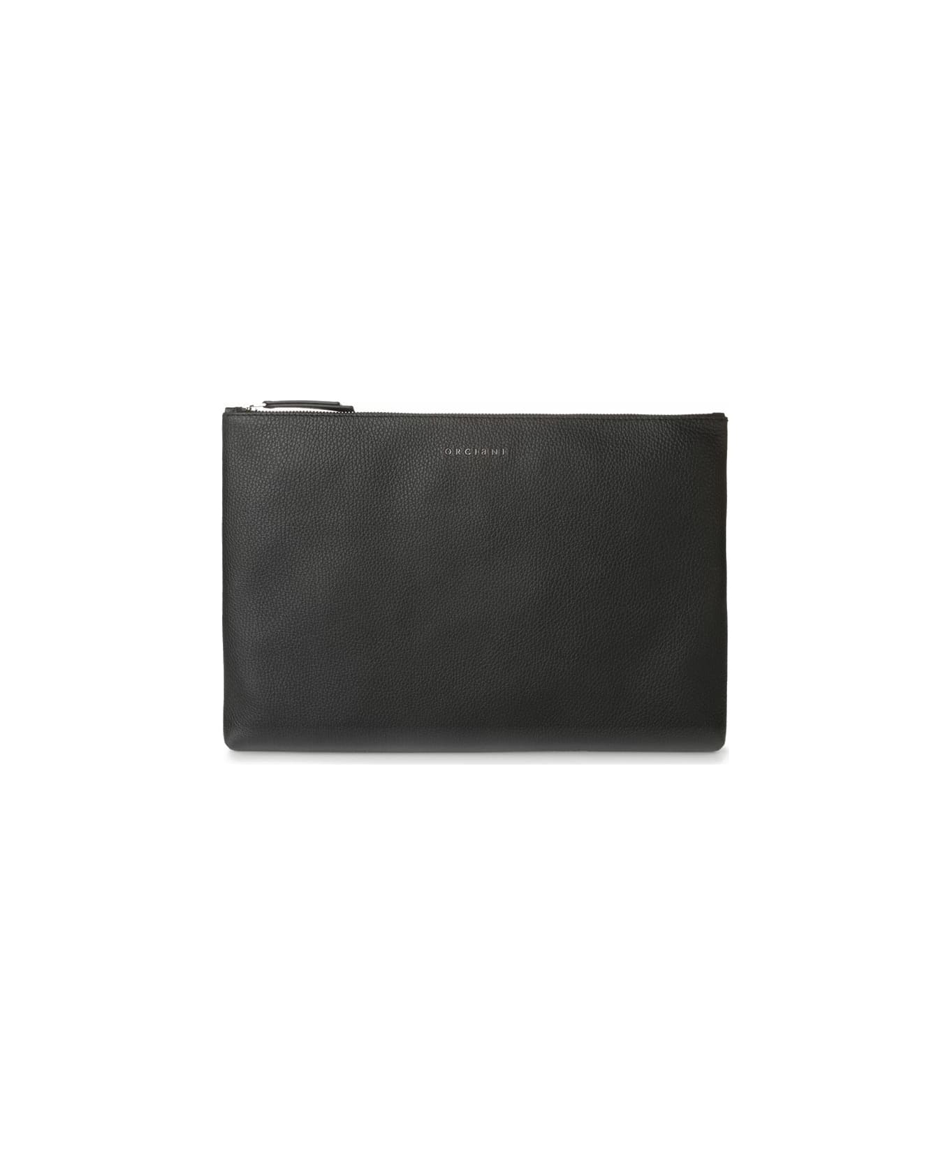 Orciani Leather Clutch Bag - NERO