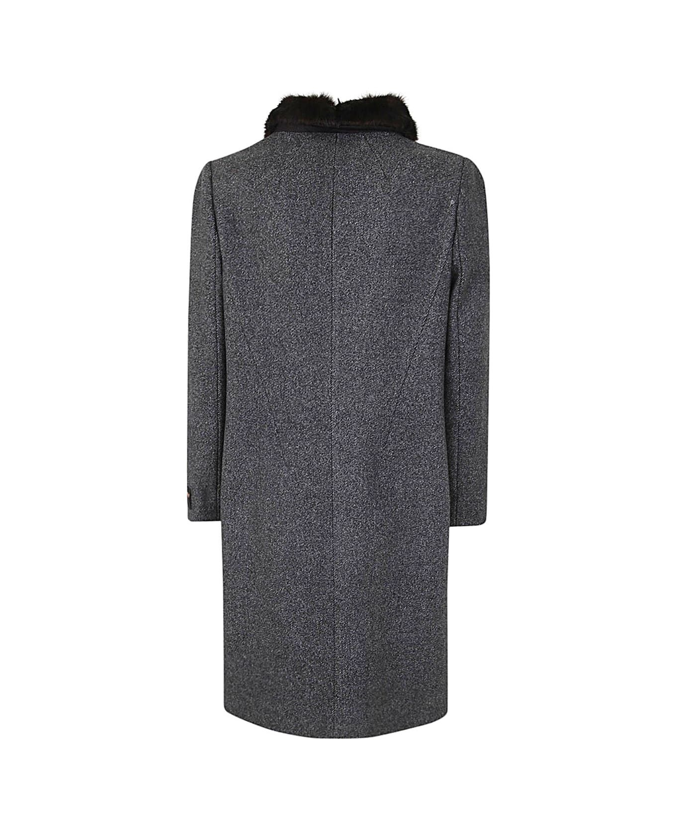 N.21 Short Coat - Grey Black Melange