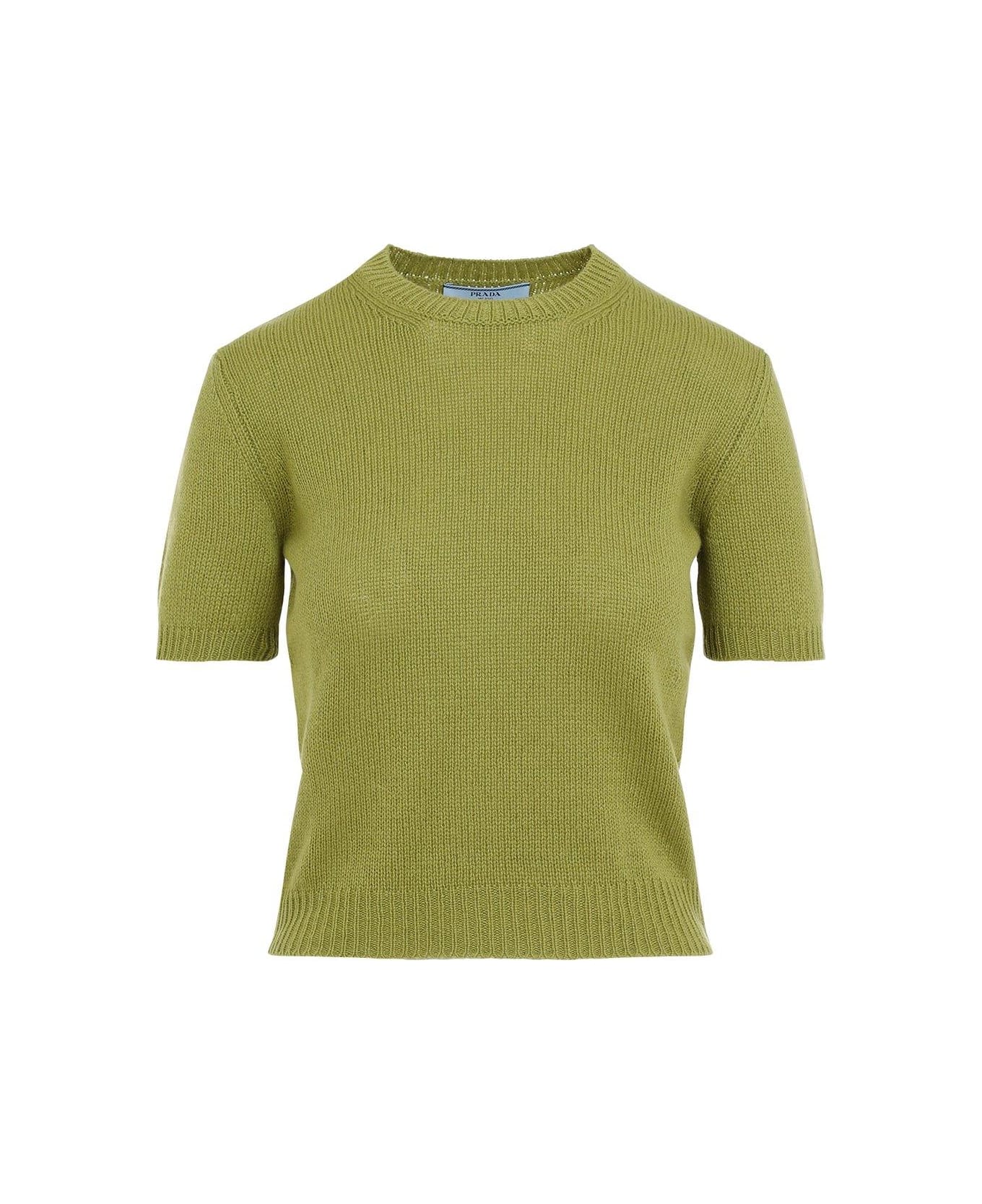 Prada Short-sleeved Knitted Top - Pistacchio