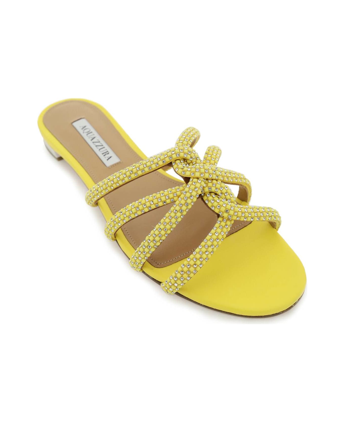 Aquazzura 'moondust' Slides - CITRON (Yellow)