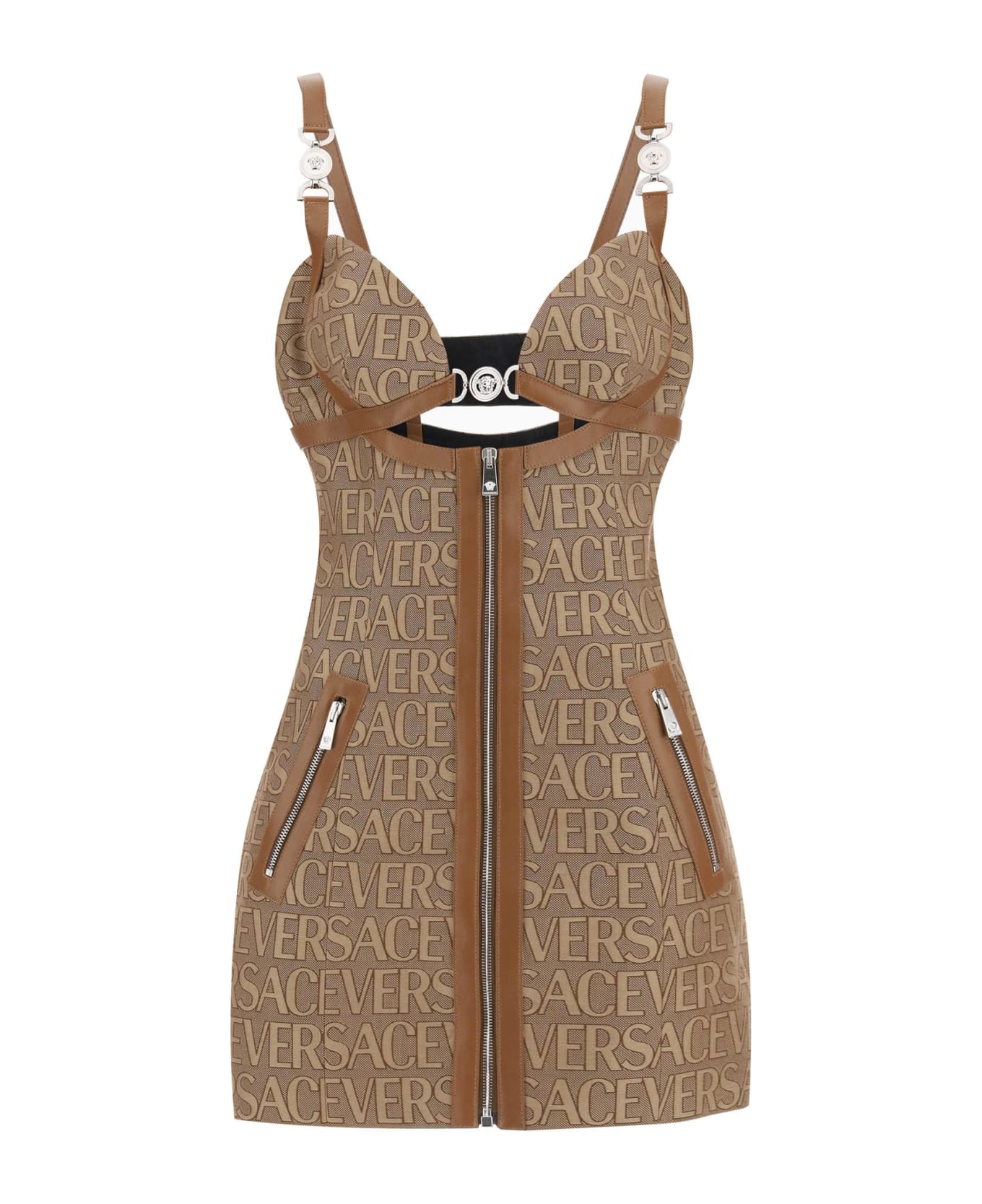 Versace Beige Cotton Blend Dress - Beige ランジェリー＆パジャマ