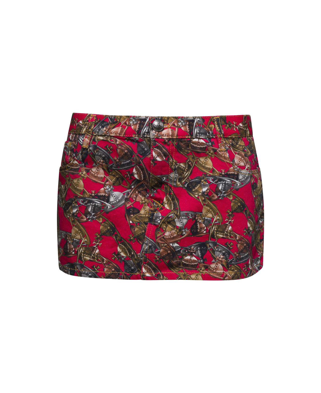 Vivienne Westwood Red Printed Mini Skirt In Cotton Woman - Red スカート