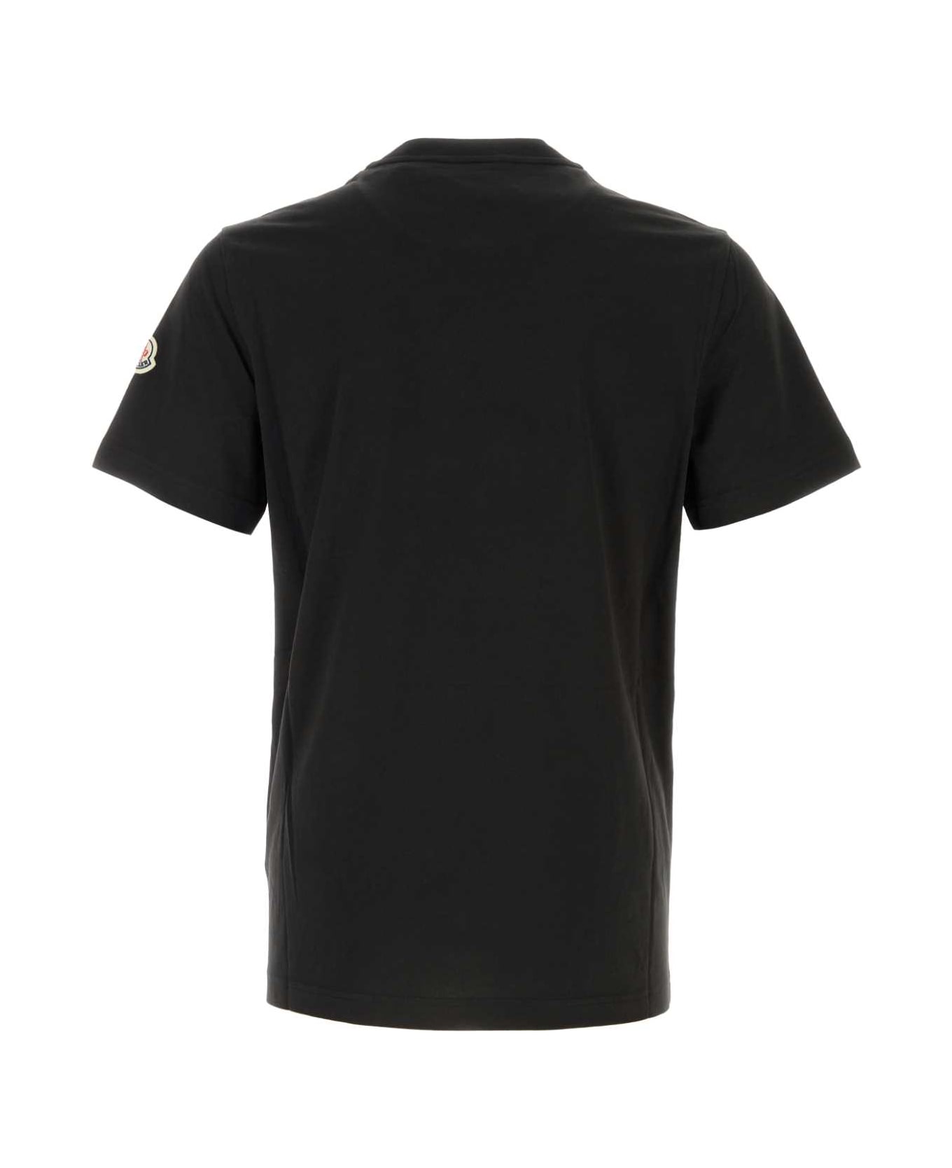 Moncler Black Cotton T-shirt - 999