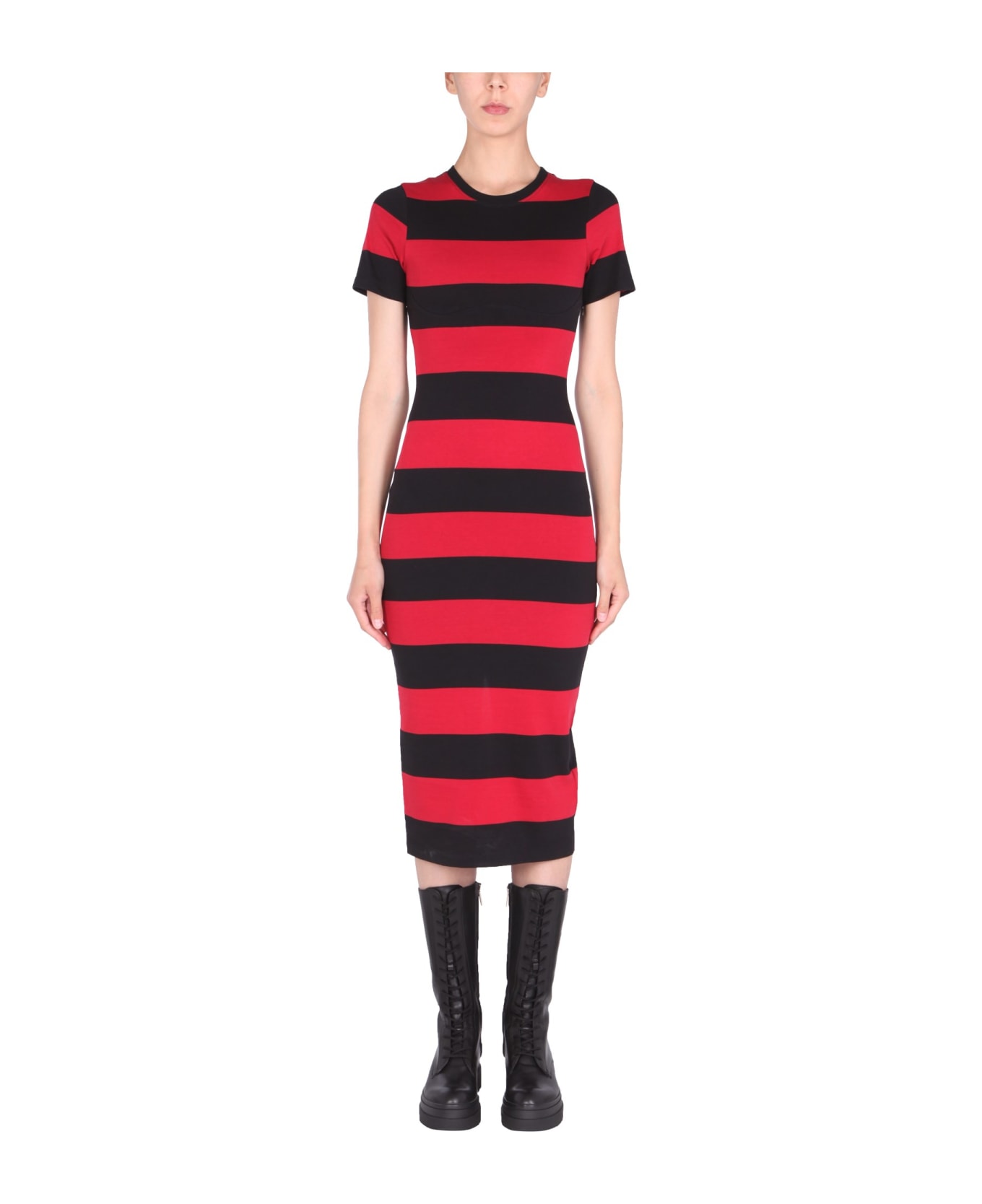 RED Valentino Striped Tube Dress - Rosso e Nero