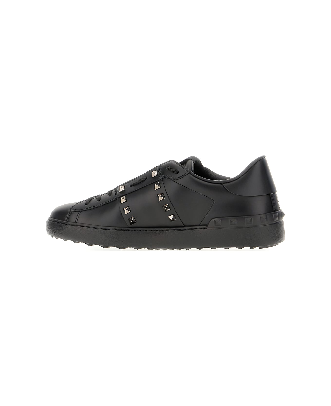 Valentino Garavani Black Leather Rockstud Sneakers - Nero