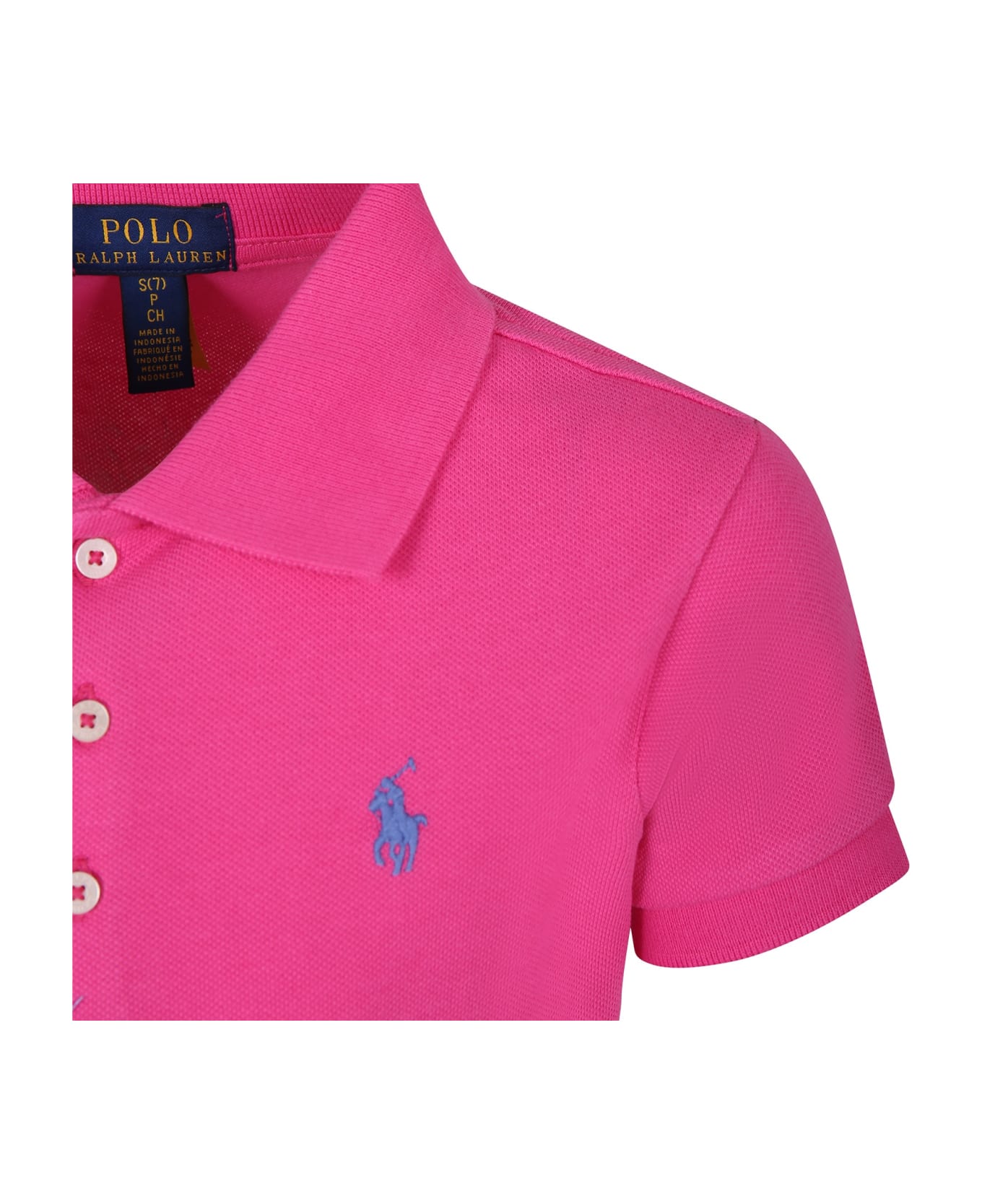 Ralph Lauren Fuchsia Dress For Girl With Horse - Pink