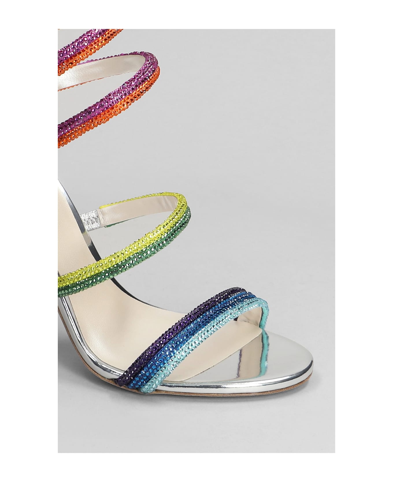 René Caovilla Rainbow Sandals In Silver Leather - silver サンダル