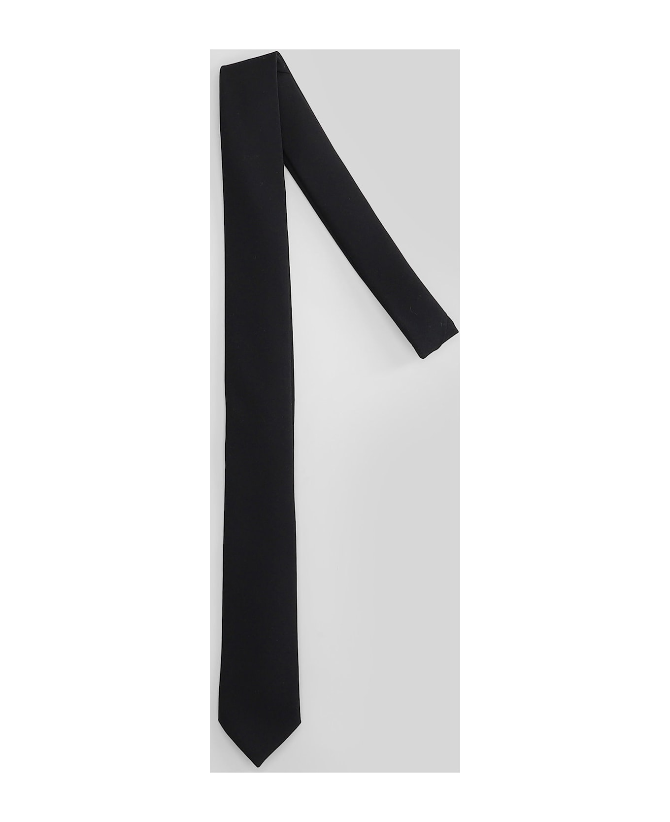 Lardini Tie In Black Wool - black