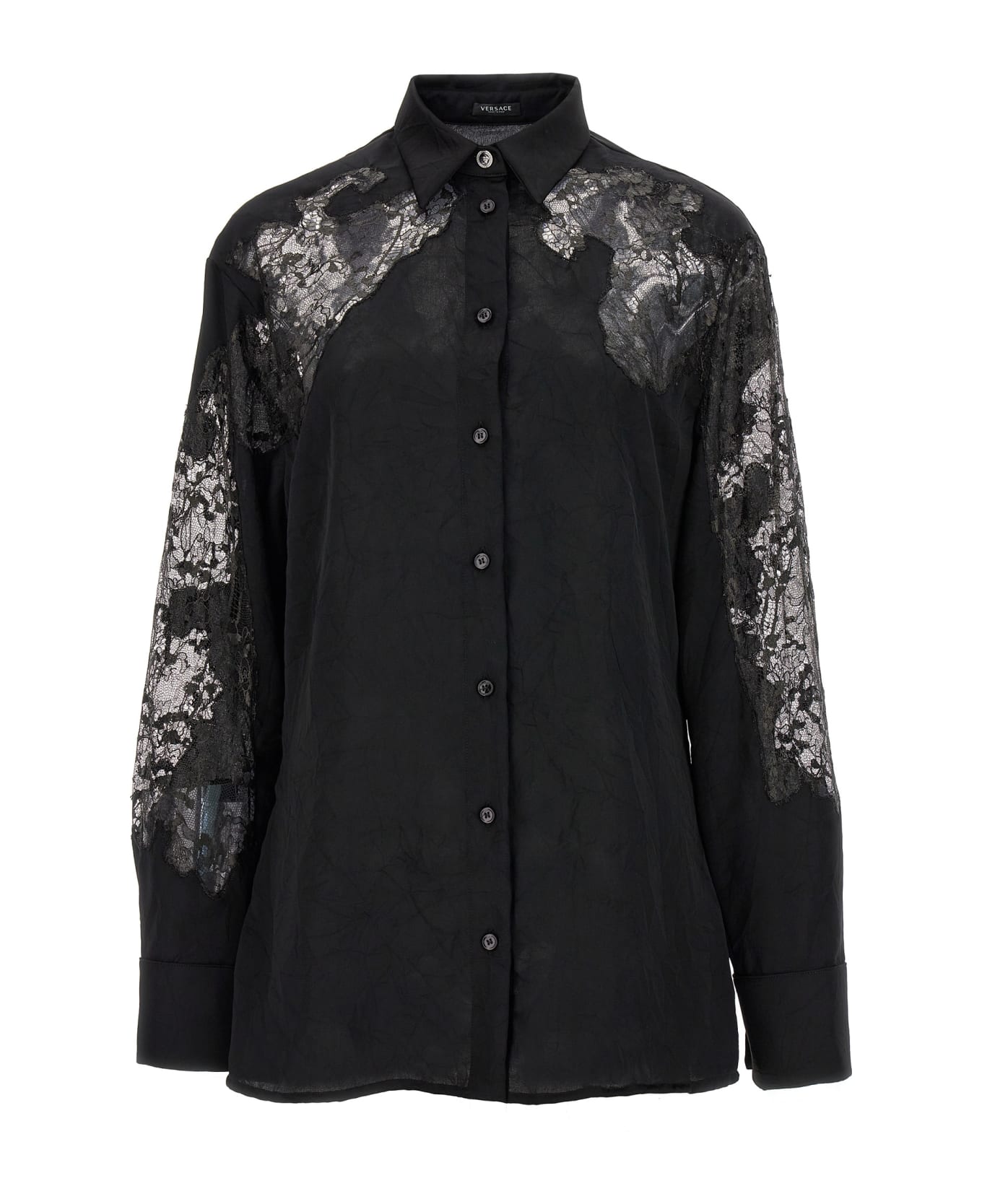 Versace Satin Lace Shirt - Black   シャツ