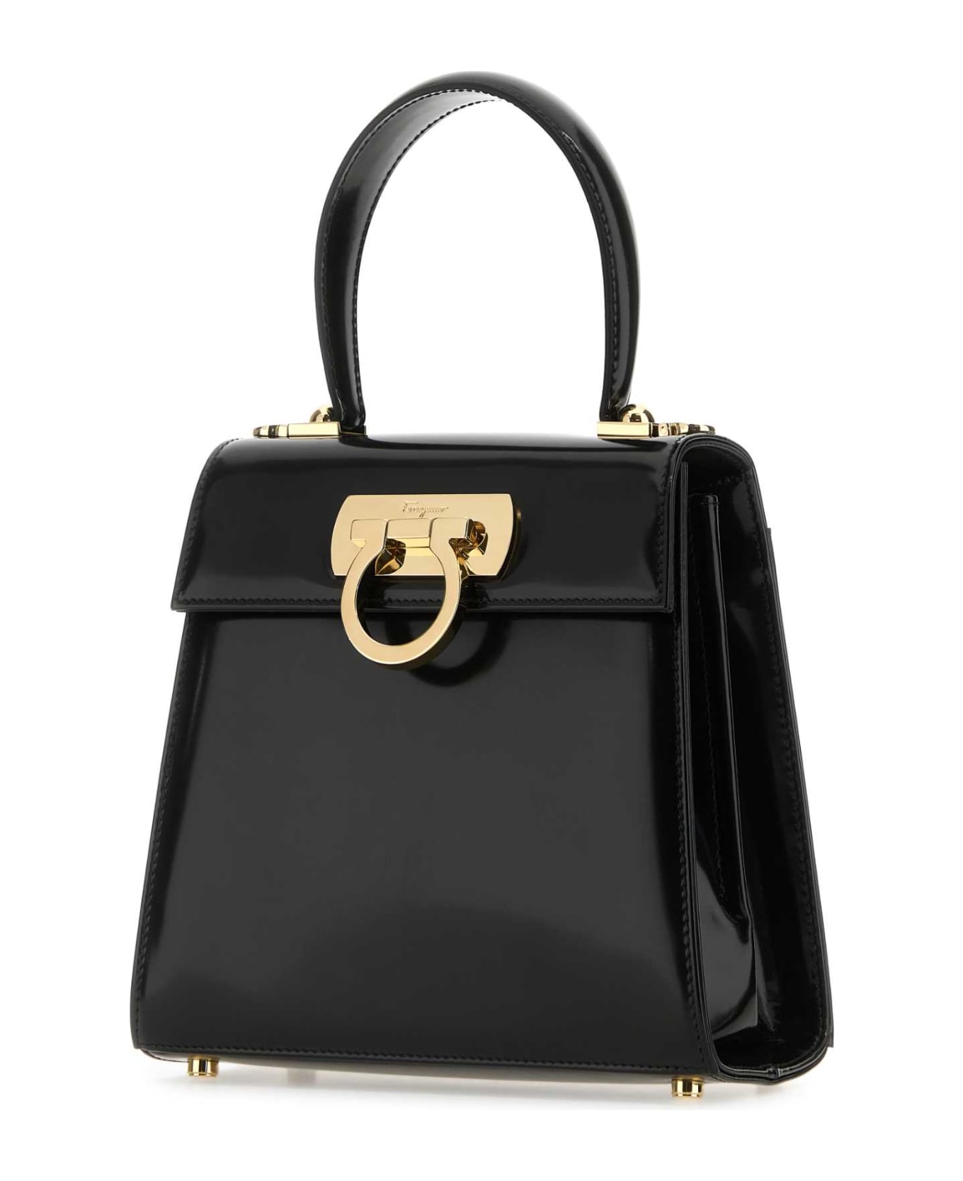 Ferragamo Black Leather Small Iconic Handbag - NERONERONERO