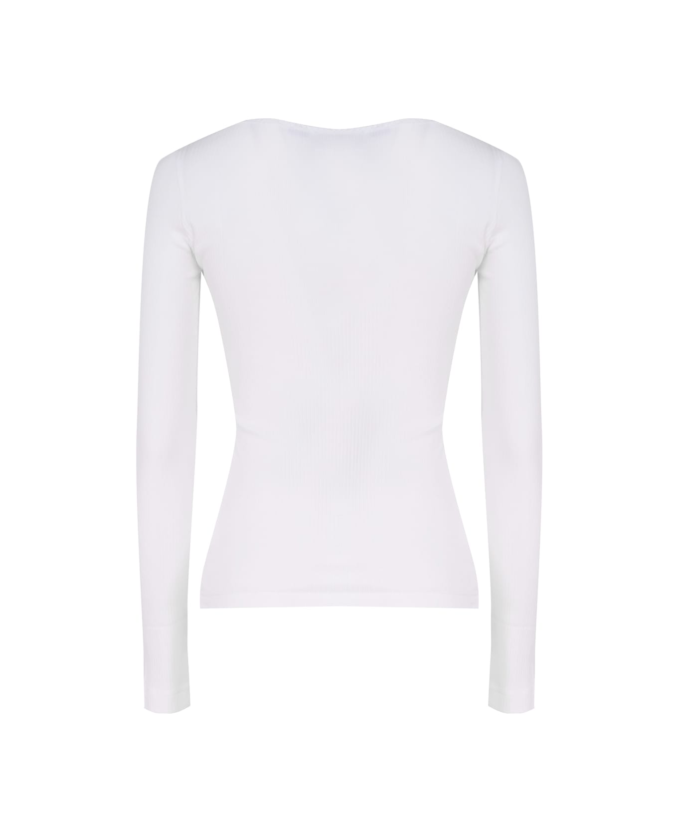 Pinko Cotton Blend Sweater With Wide Neckline - White ニットウェア