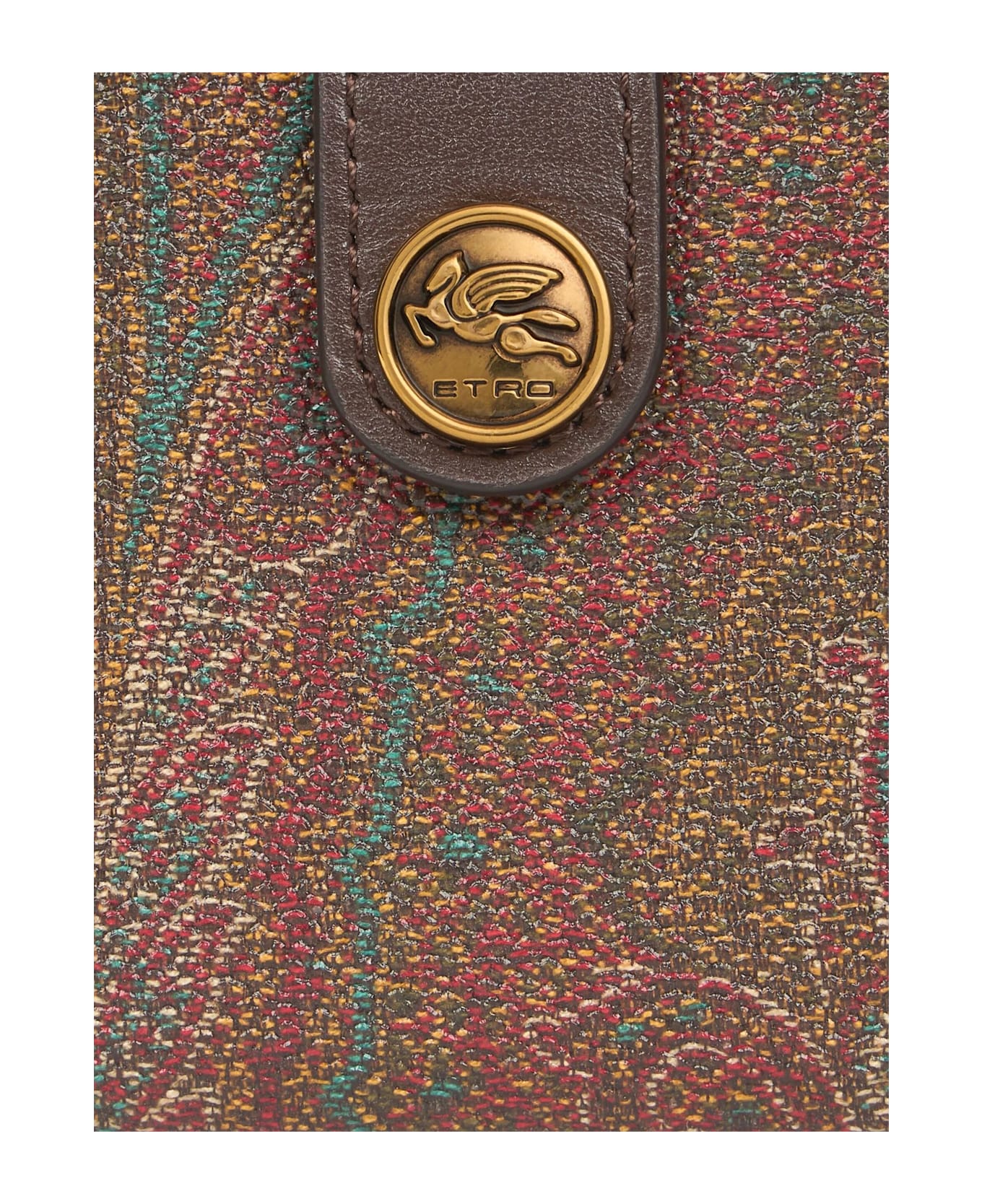 Etro Wallet In Iconic Paisley Jacquard Fabric - Brown