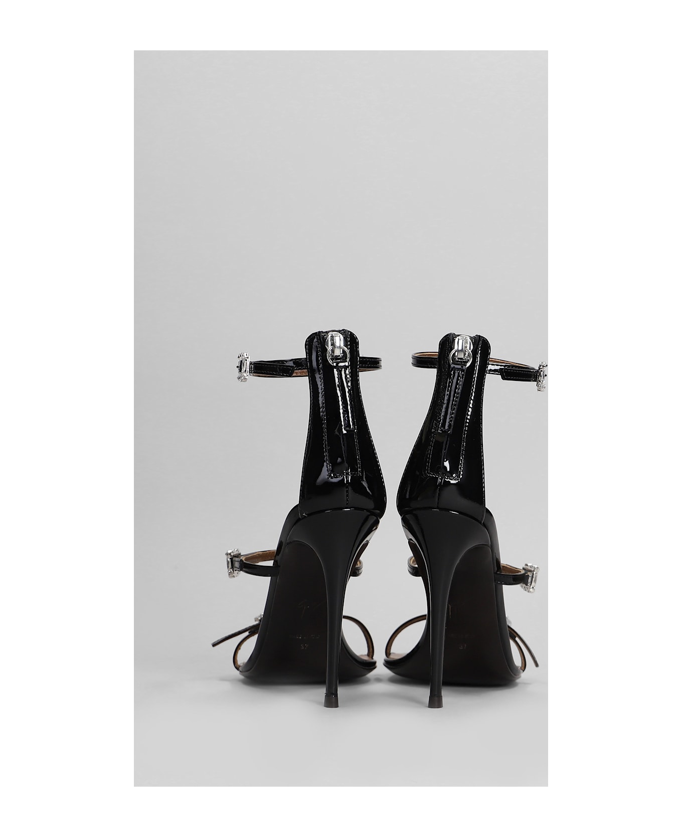 Giuseppe Zanotti Sandals In Black Patent Leather - black サンダル