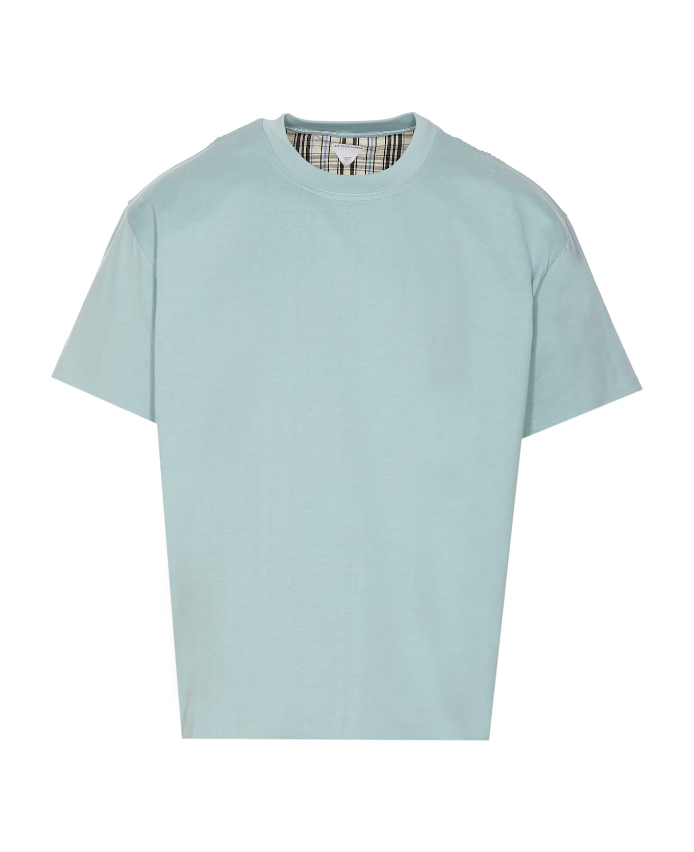 Bottega Veneta Double Layer Cotton Check T-shirt - Blue シャツ