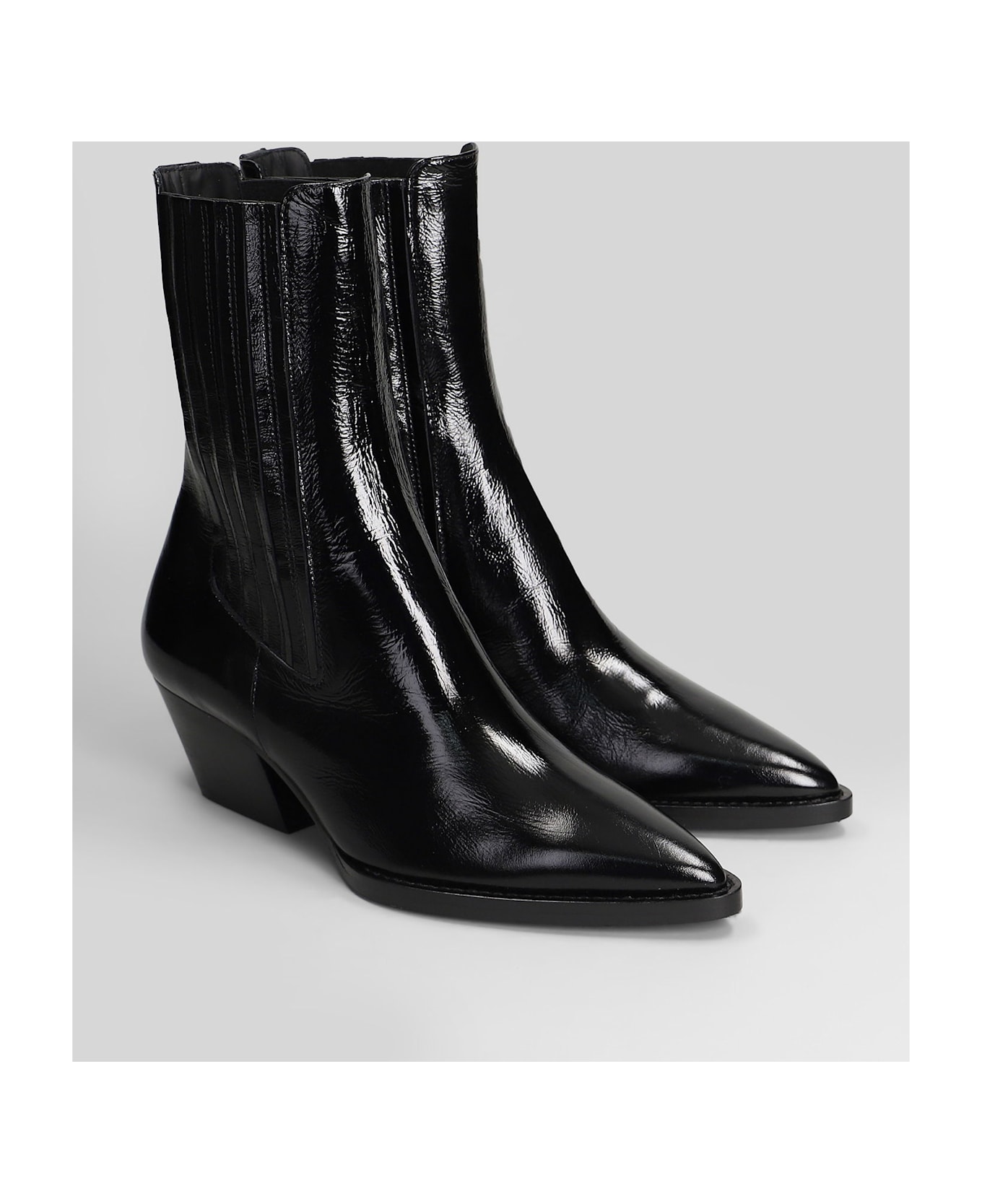 IRO Mazola High Heels Ankle Boots In Black Leather - black