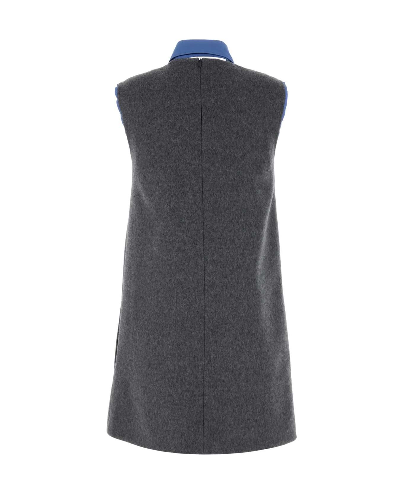 Miu Miu Grey Velour Mini Dress - GRIGIO