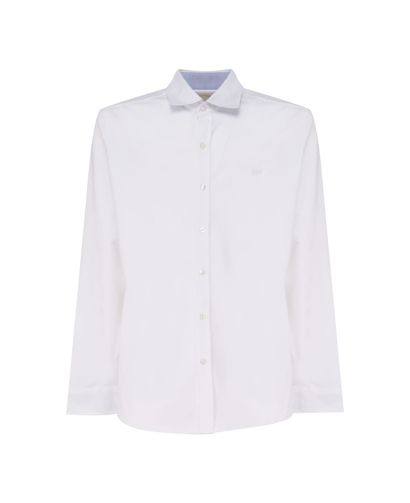 Fay Cotton Shirt With Ton Sur Ton Logo - White