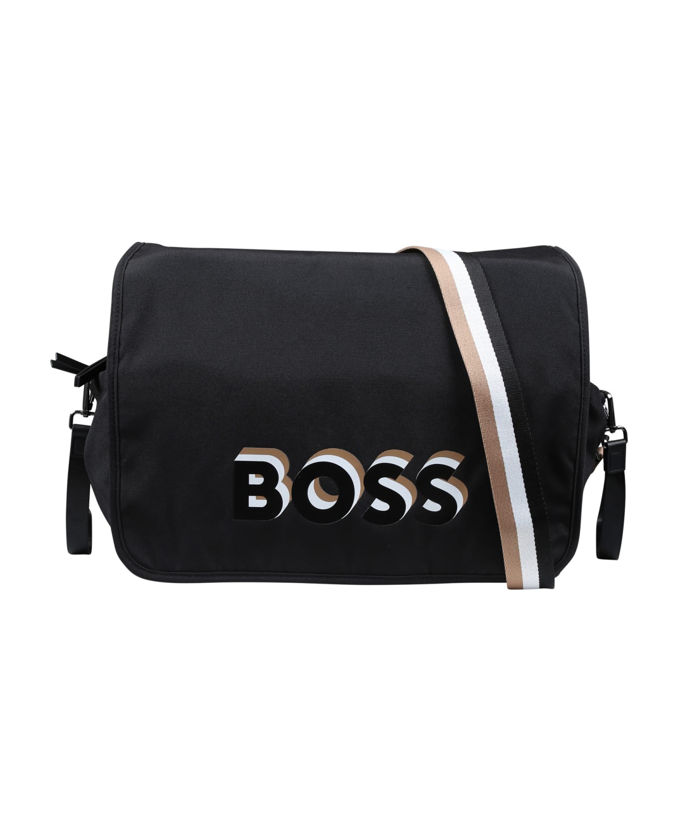 Hugo Boss Black Mother Bag For Baby Boy With Logo - Black