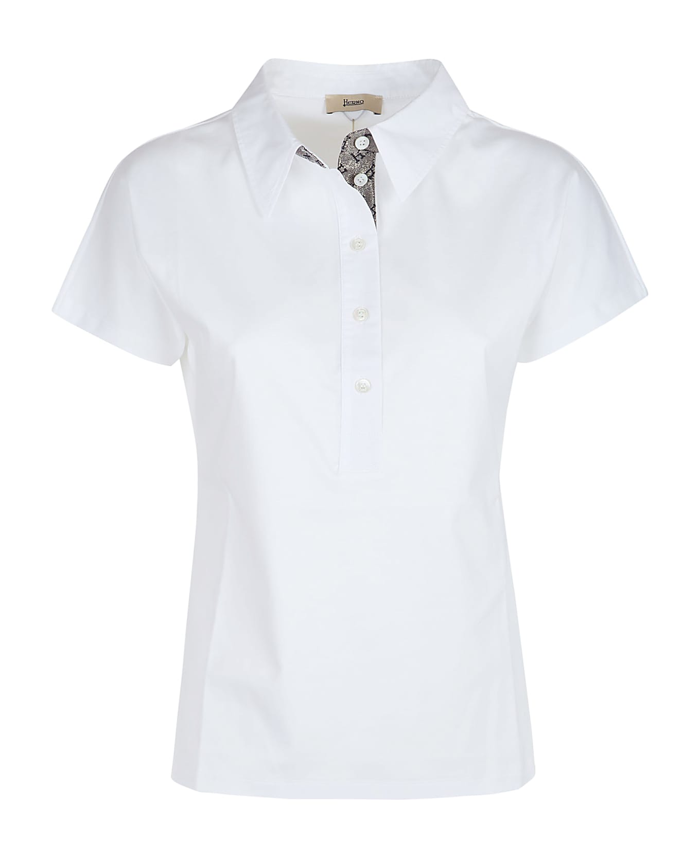 Herno Short Sleeve Monogram Polo Shirt - Bianco