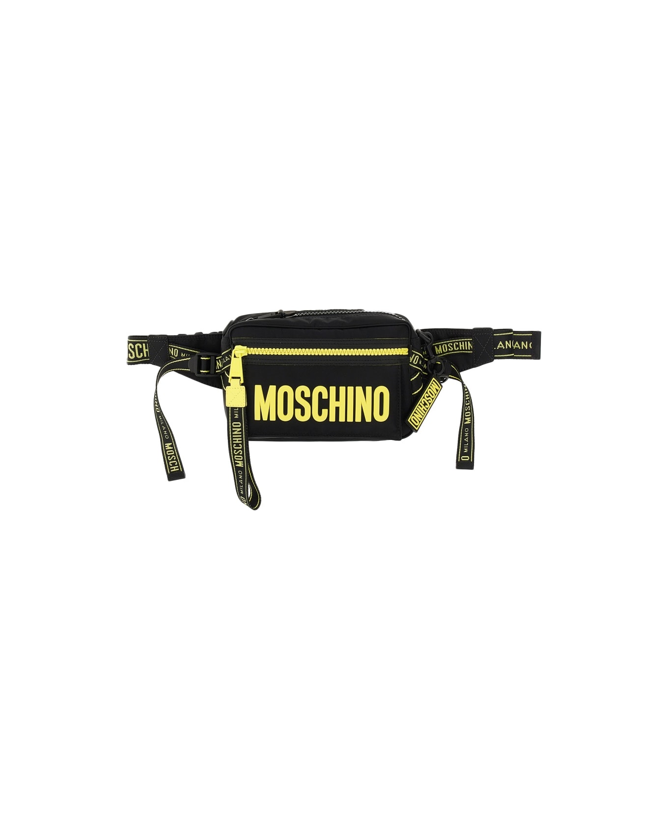 Moschino Pouch With Lettering Logo - BLACK