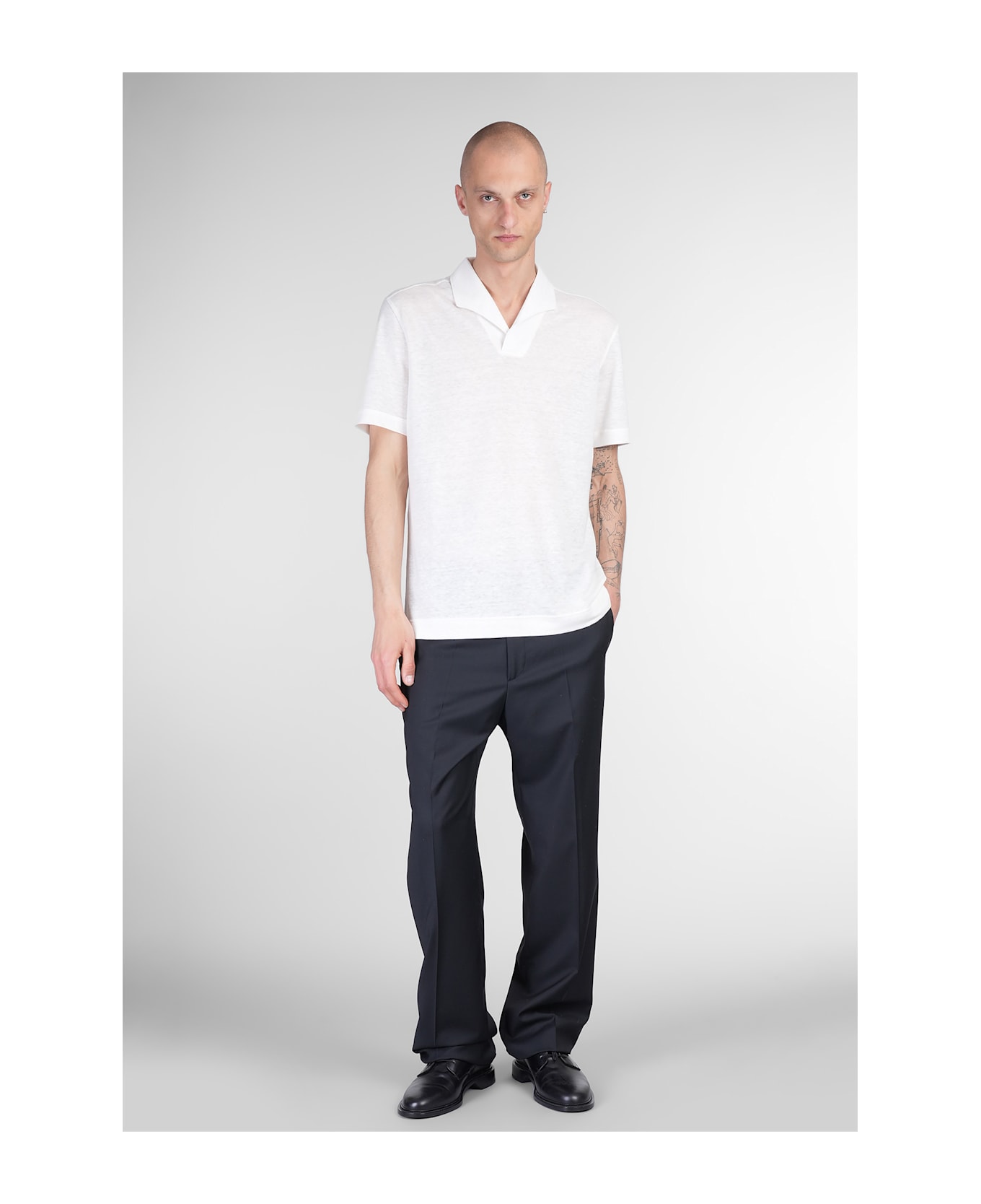 Zegna Polo In Beige Linen - beige