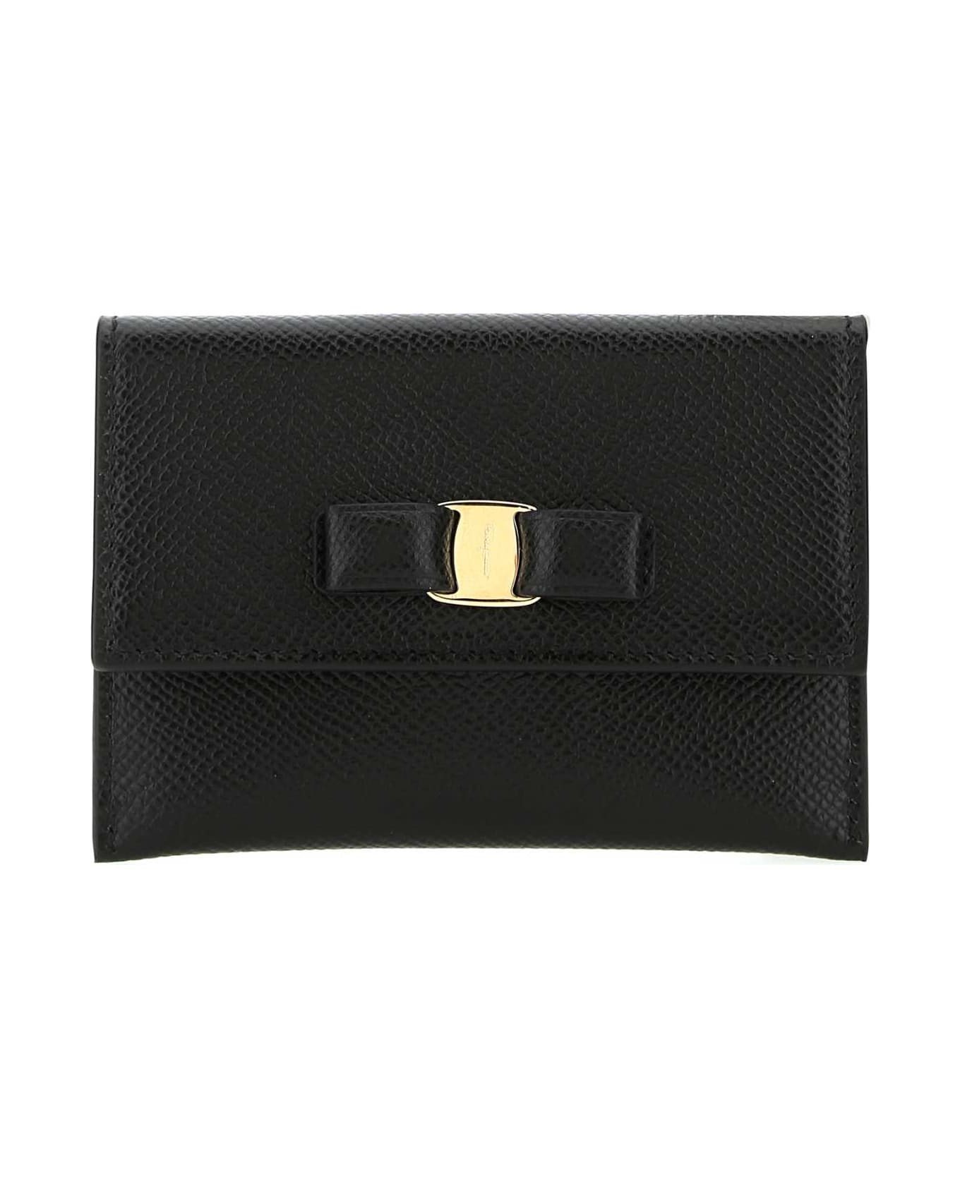 Ferragamo Black Leather Card Holder - NERO