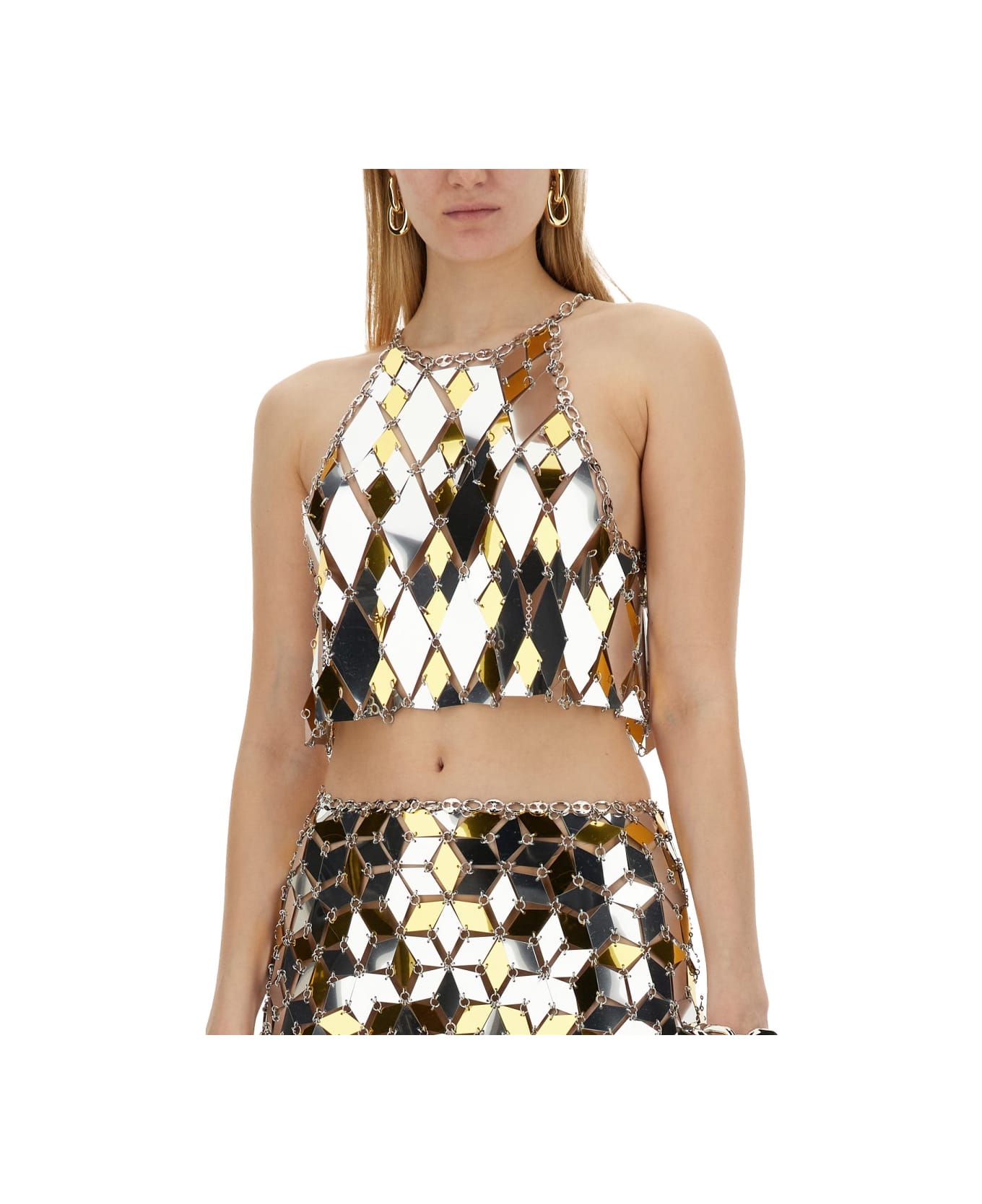 Paco Rabanne Crop Top - SILVER トップス
