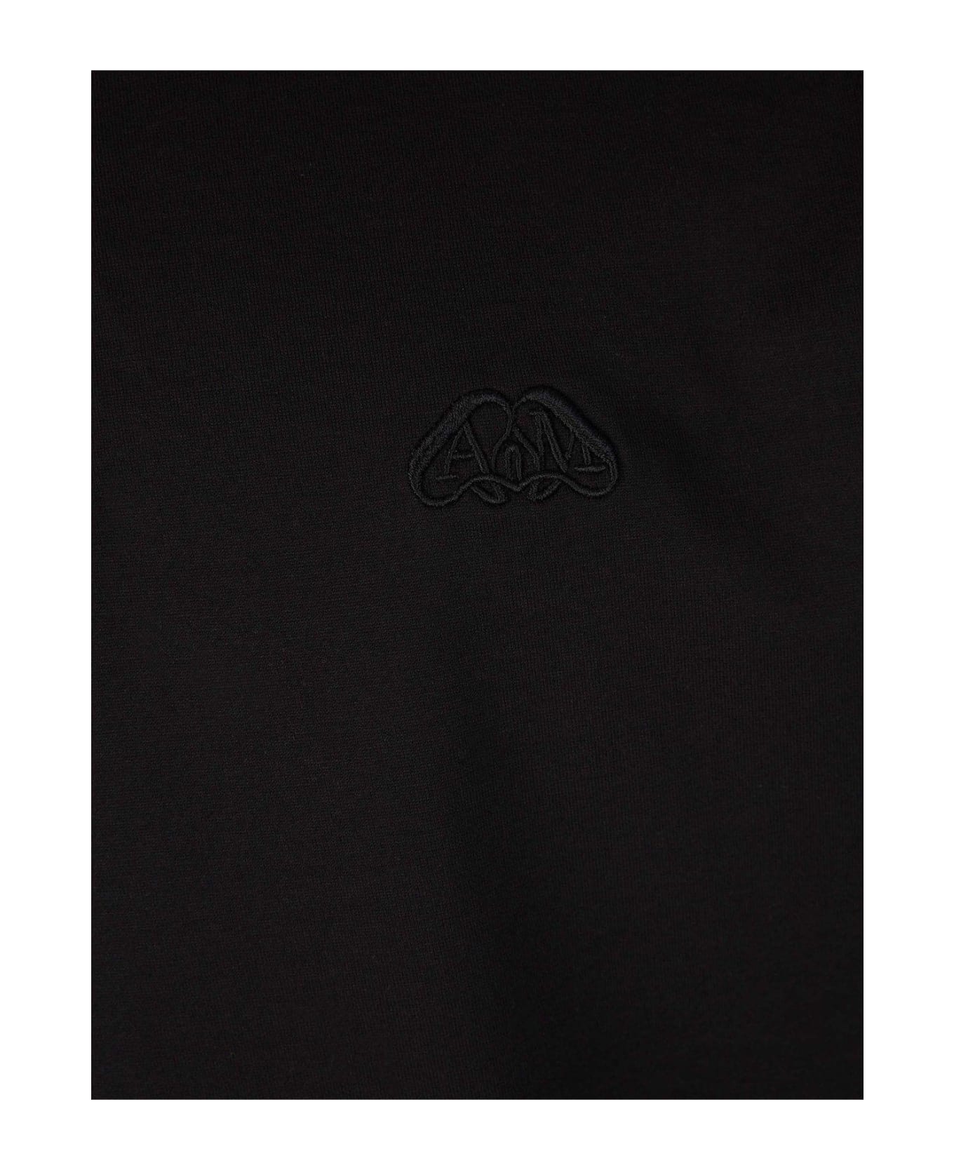 Alexander McQueen Logo Embroidered Polo Shirt - BLACK