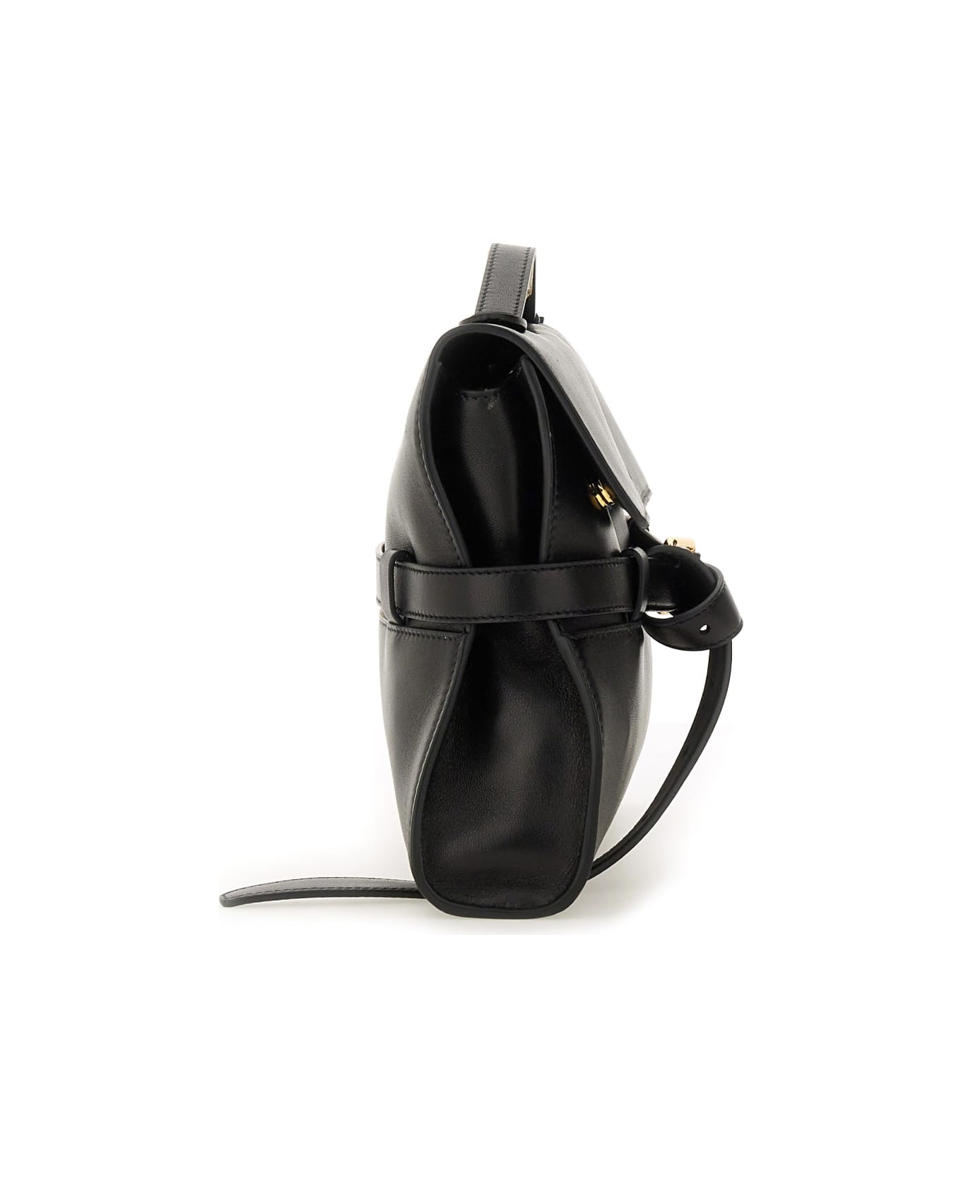 Moschino Nappa Leather "tie Me" Clutch - BLACK