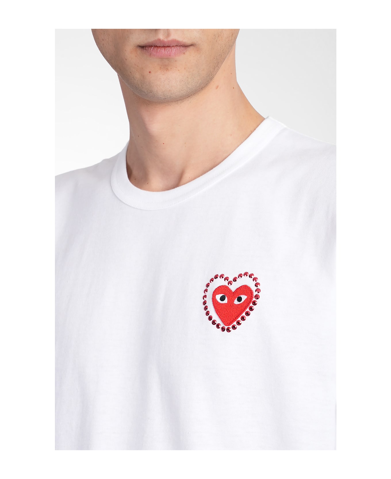Comme des Garçons Play T-shirt In White Cotton - white