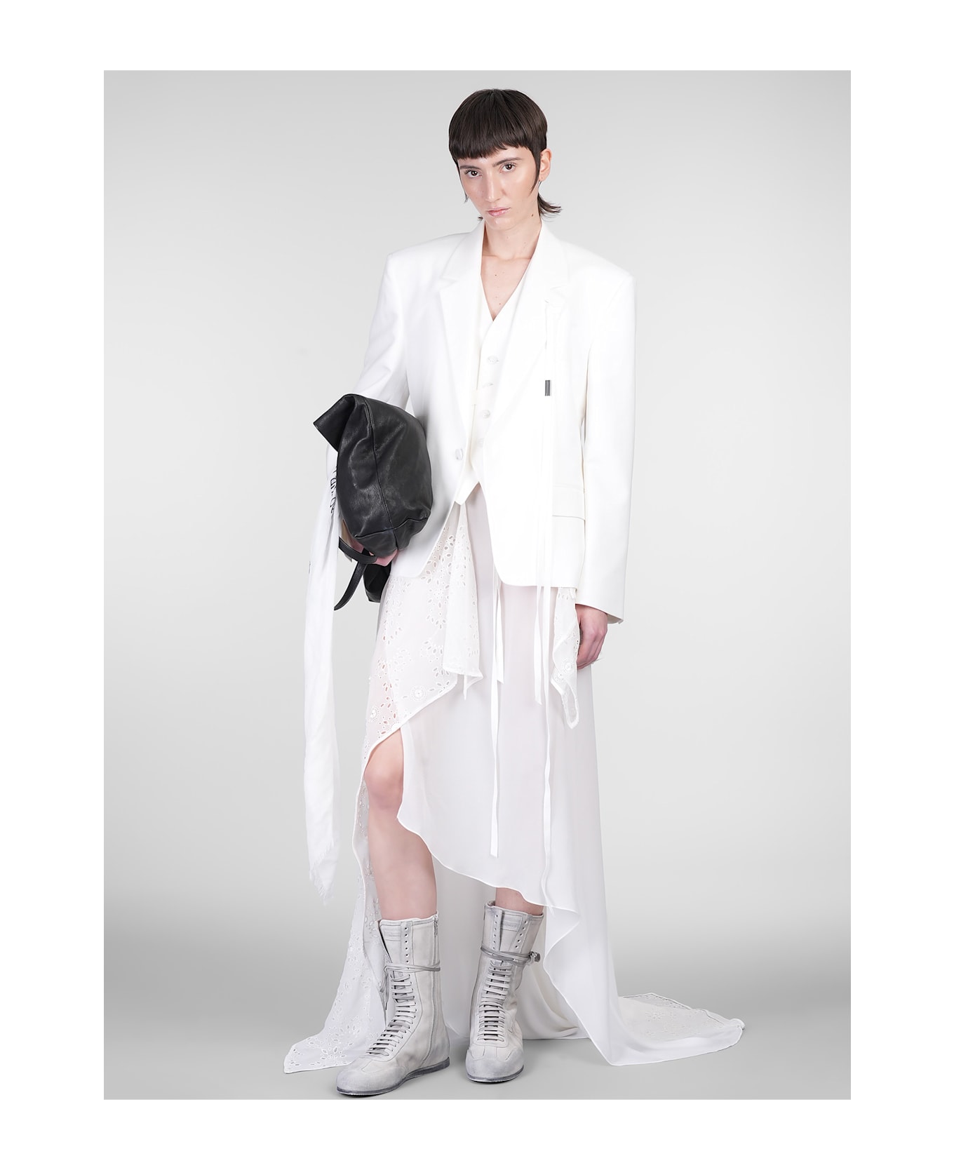 Ann Demeulemeester Susa Blazer In White Viscose - WHITE
