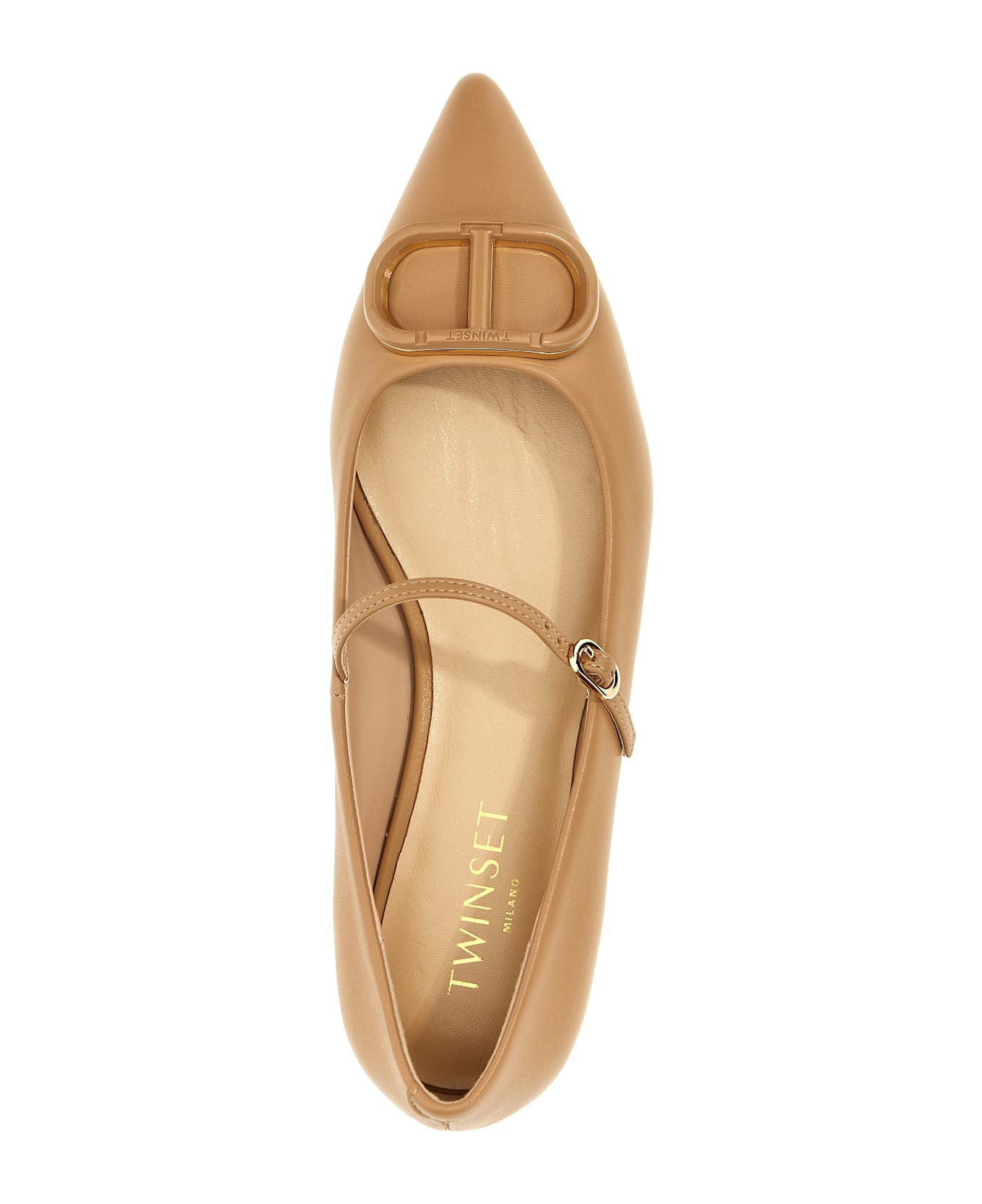 TwinSet 
oval T
 Ballet Flats - Beige
