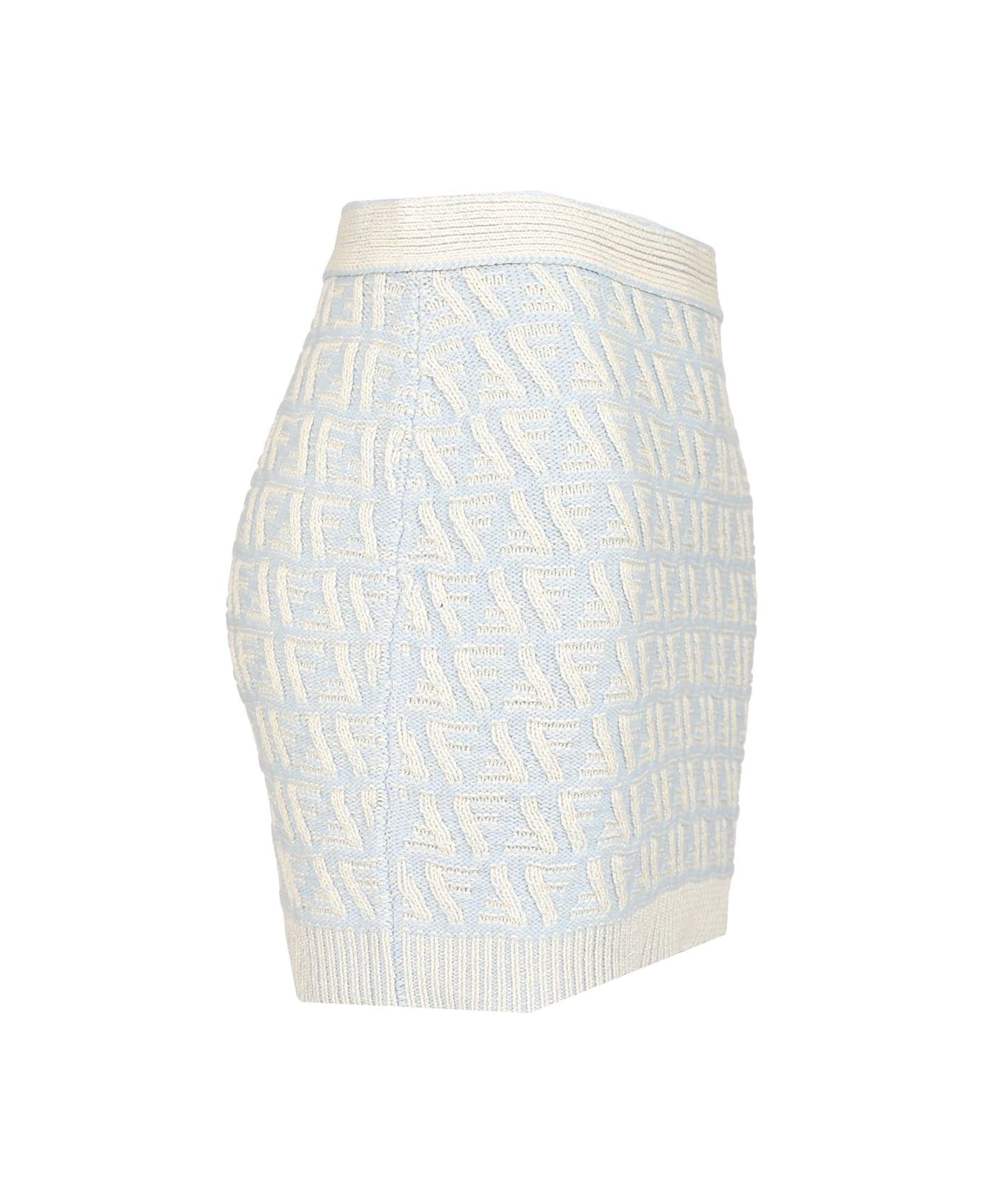 Fendi Wool And Cashmere Mini Skirt - Light blue