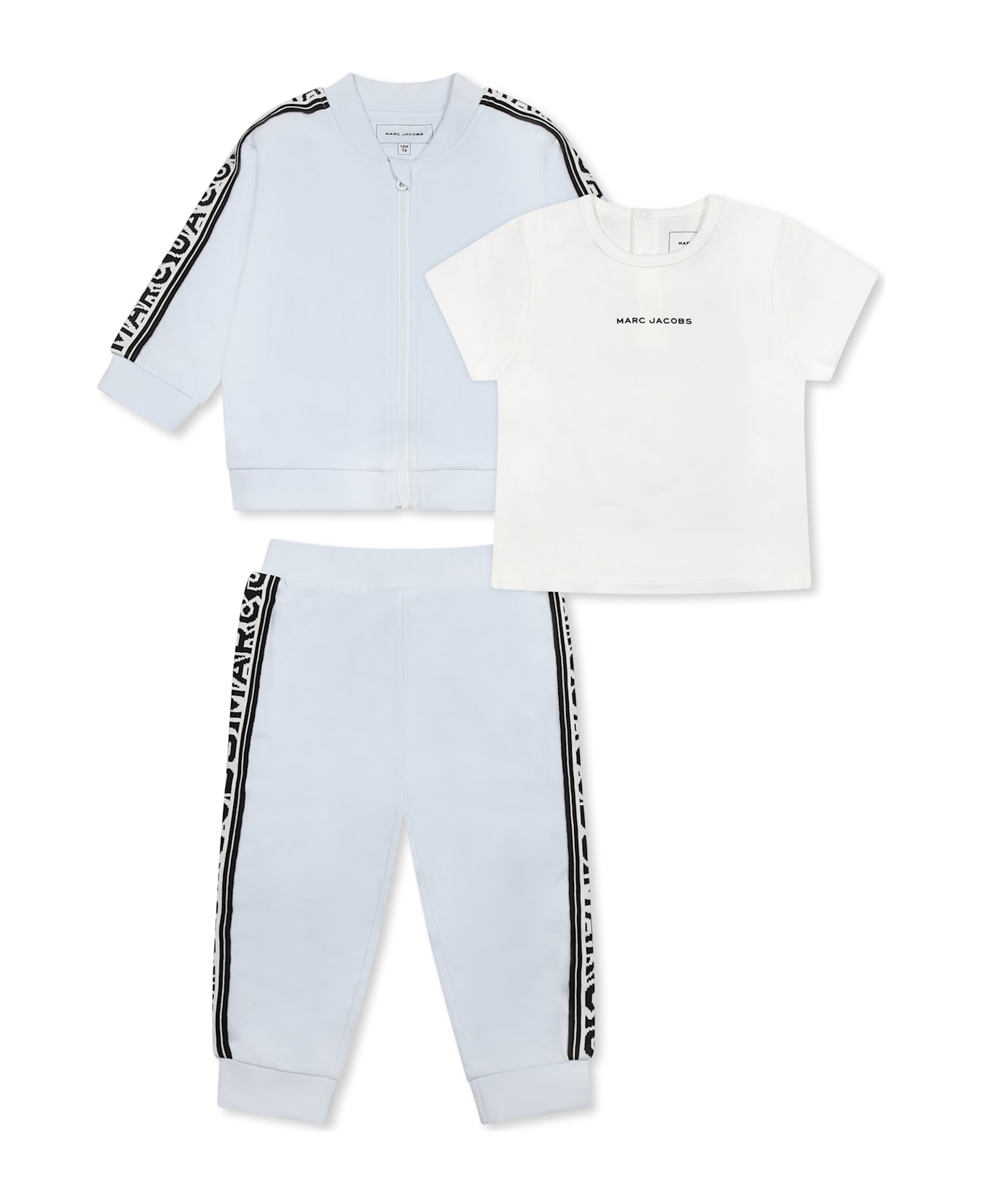 Little Marc Jacobs Light Blue Suit Or Baby Boy With Logo - Light Blue