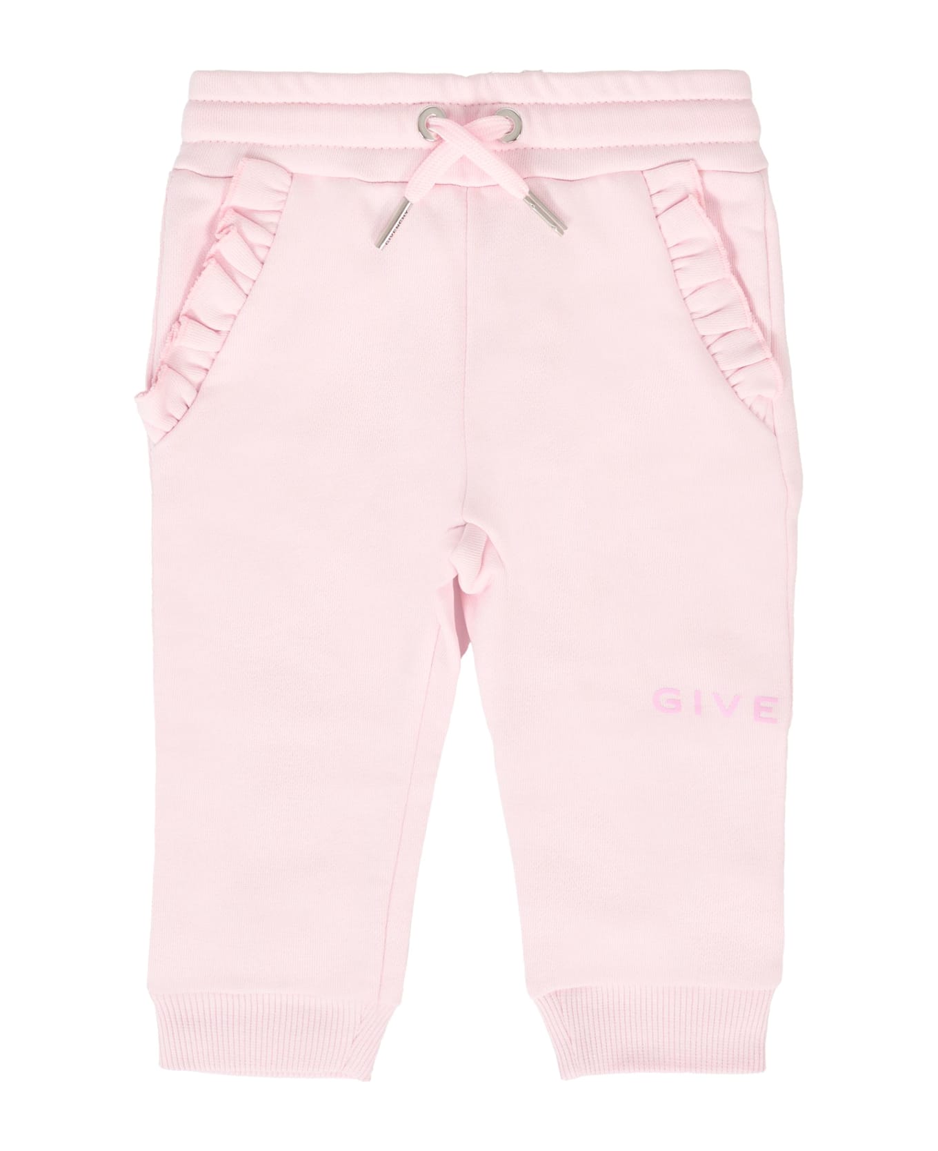 Givenchy Pink Trousers For Baby Girl With Logo - Pink ボトムス