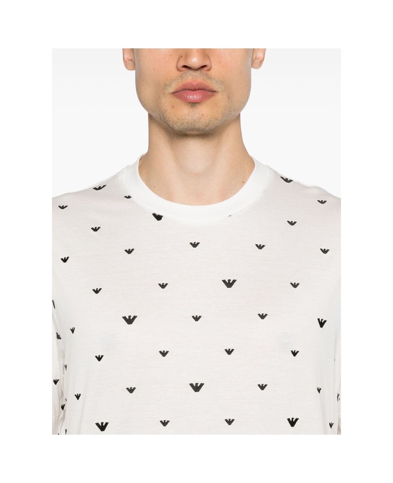 Emporio Armani Allover Logo T-shirt - White