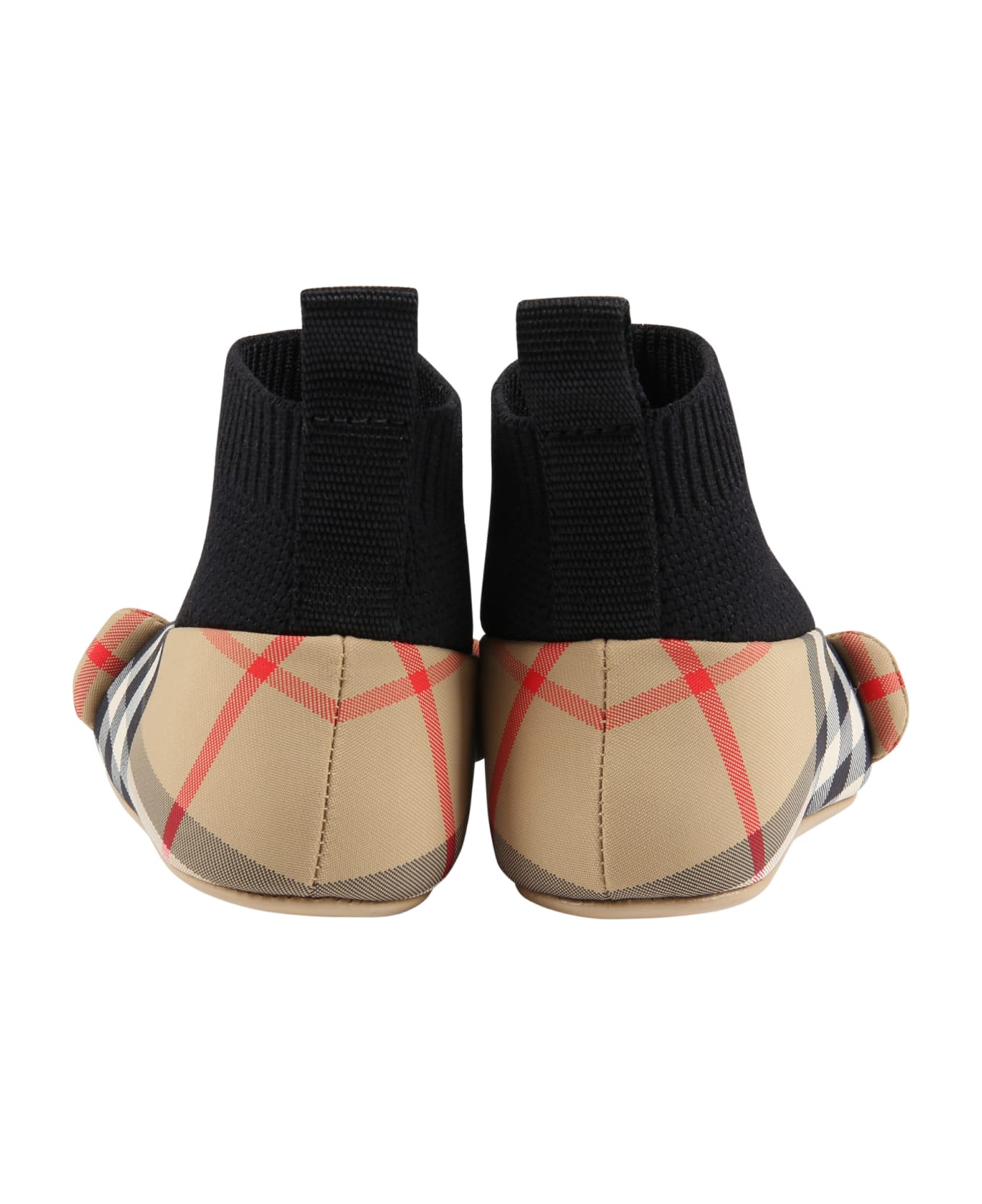 Burberry Beige Ballet Flats For Baby Girl With Bear - Beige