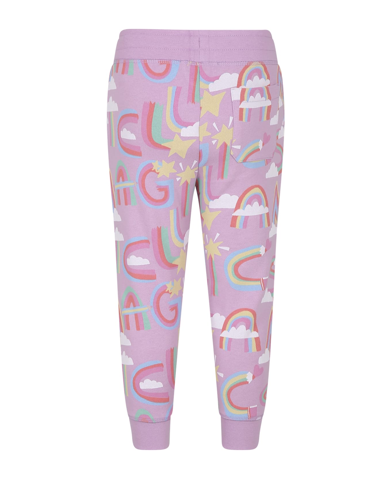 Stella McCartney Kids Purple Trousers For Girl With Rainbow Logo - Violet