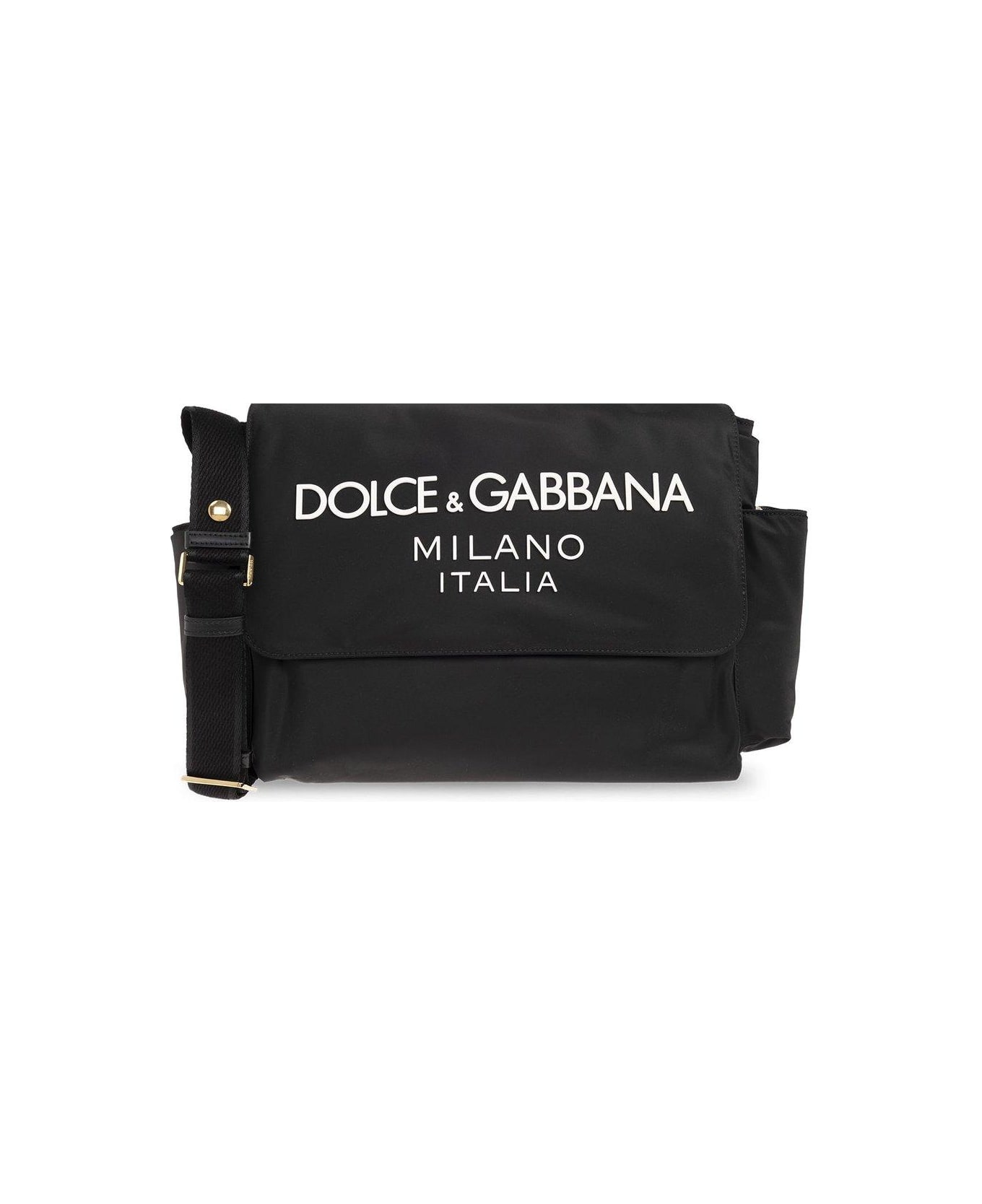 Dolce & Gabbana Logo-lettering Padded Changing Bag - Nero Bianco