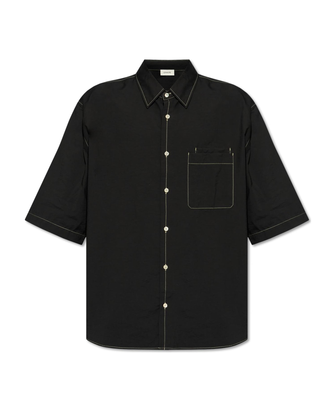 Lemaire Shirt With Short Sleeves - BLACK
