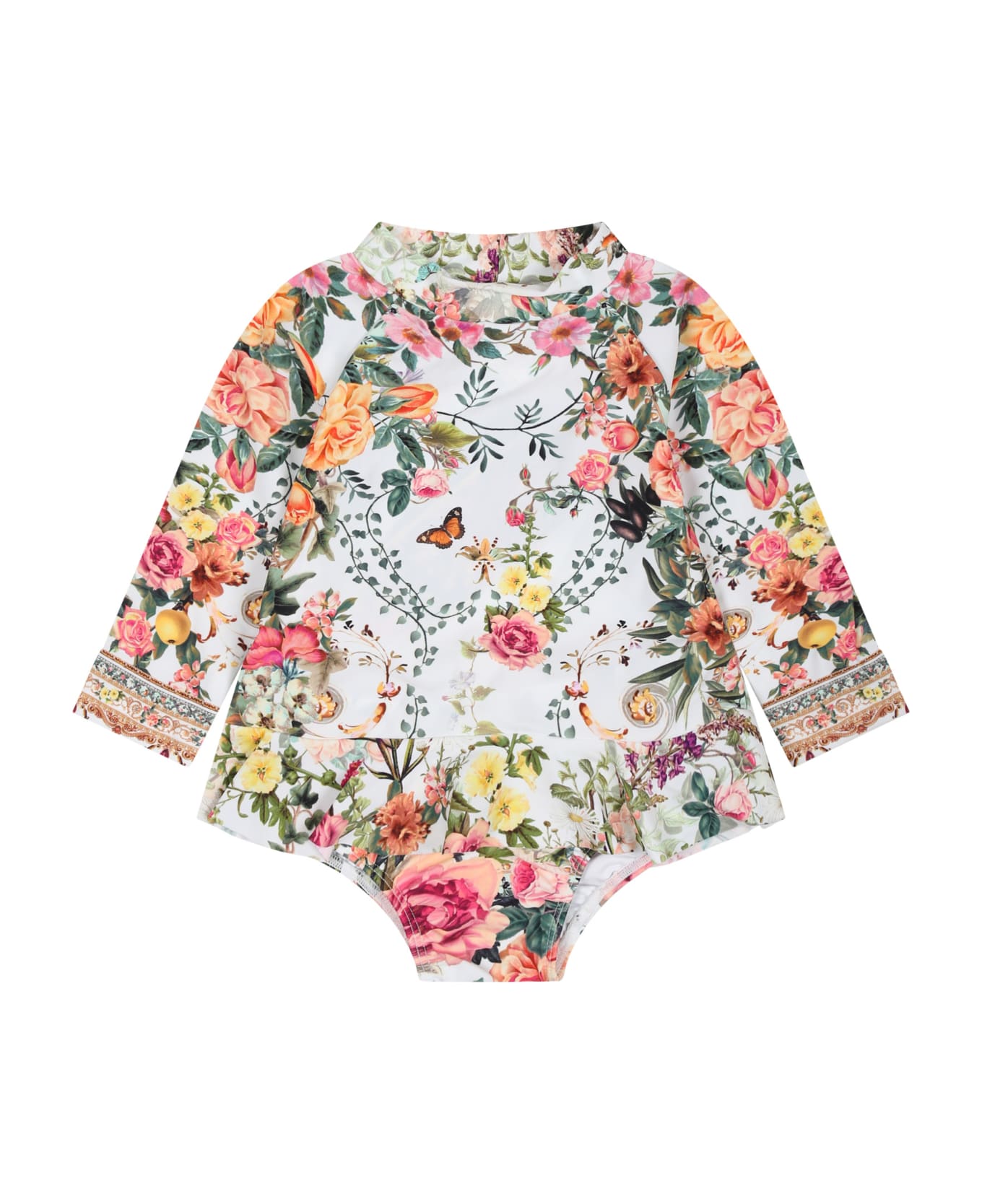 Camilla Multicolor Swimsuit For Baby Girl With Floral Print - Multicolor Tシャツ＆ポロシャツ