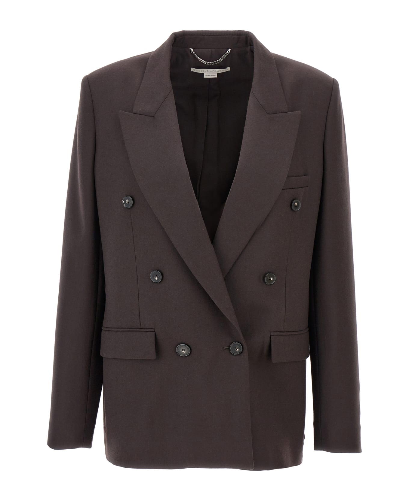 Stella McCartney Double-breasted Wool Blazer - Dark Chocolate