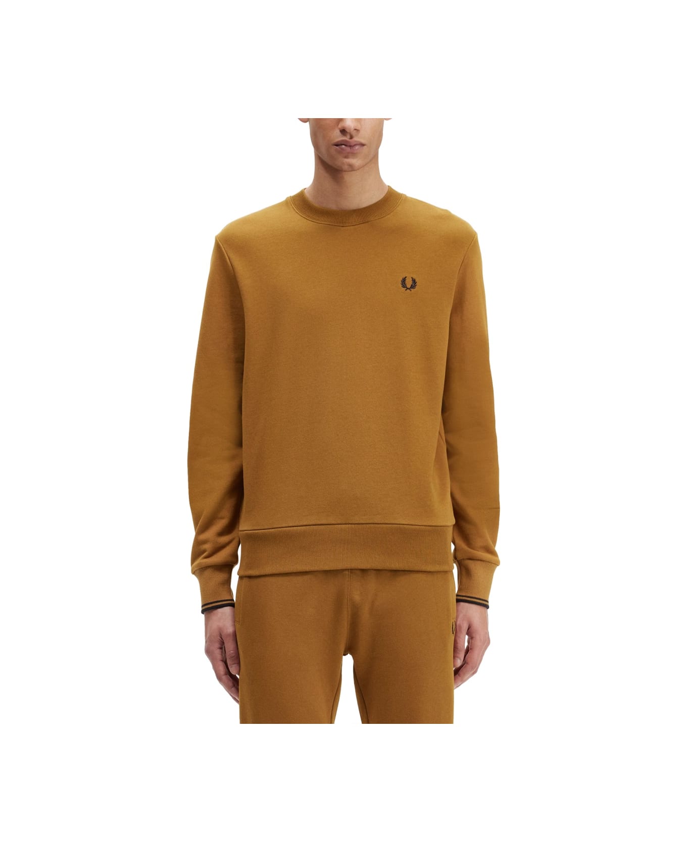 Fred Perry Sweatshirt With Logo - BROWN