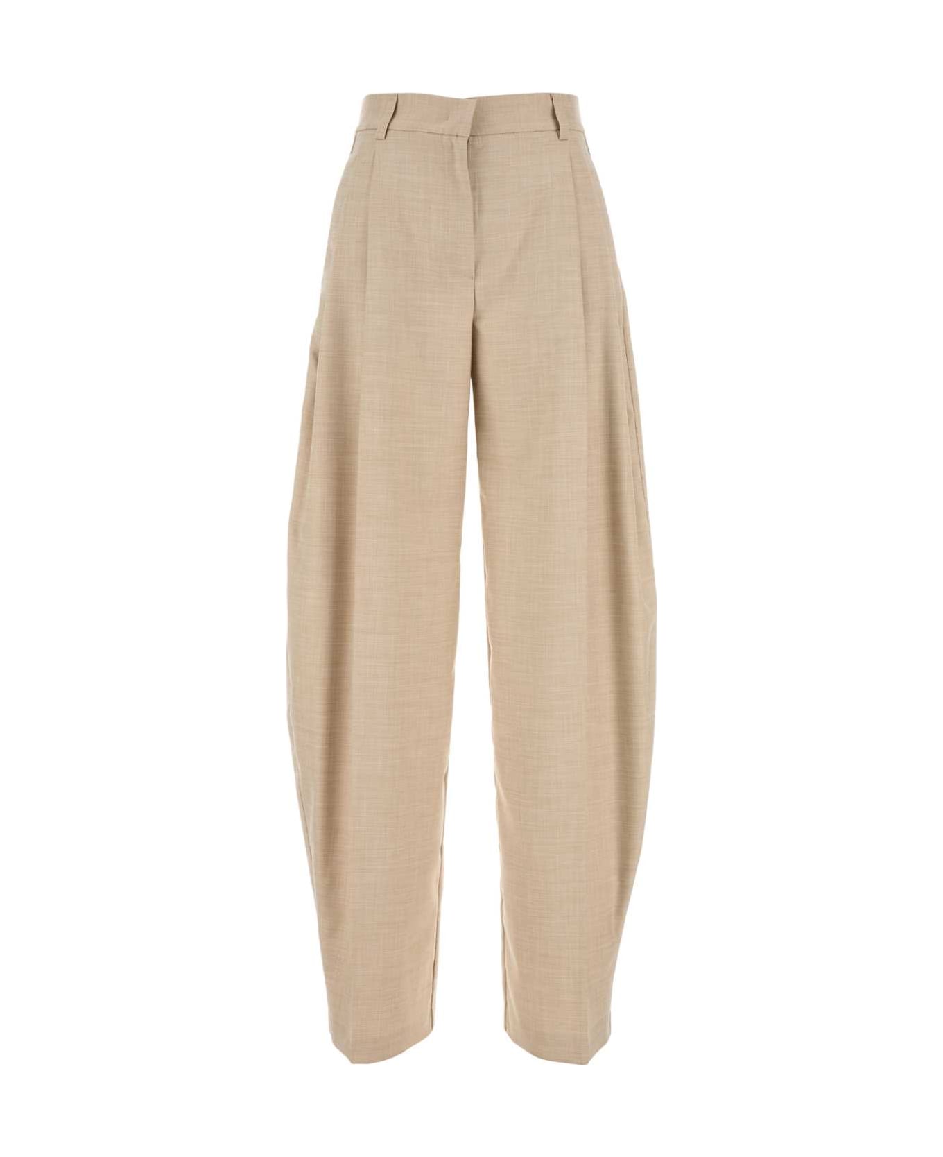 The Andamane Beige Stretch Polyester Blend Pant - SAND