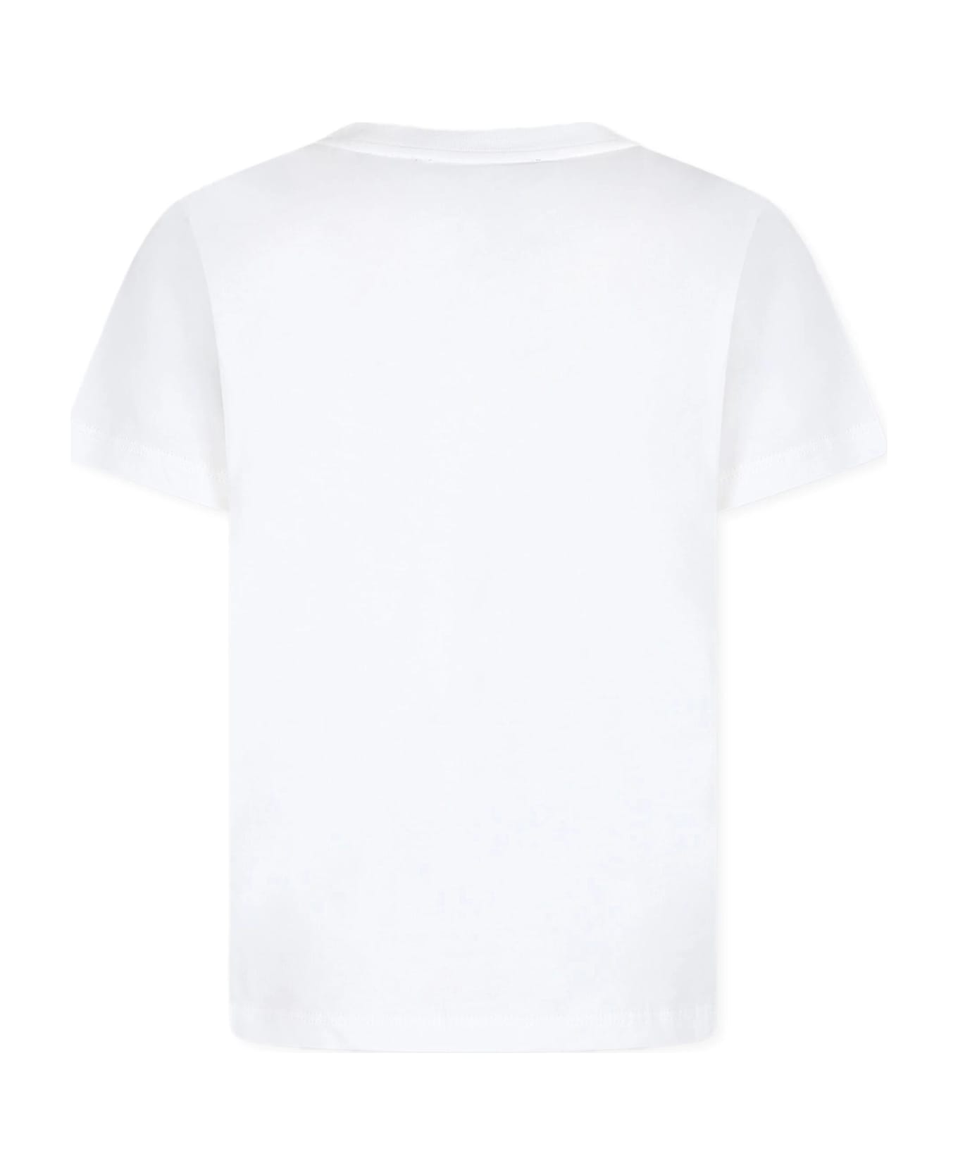 Balmain White T-shirt With Silver Buttons And Logo - Ag