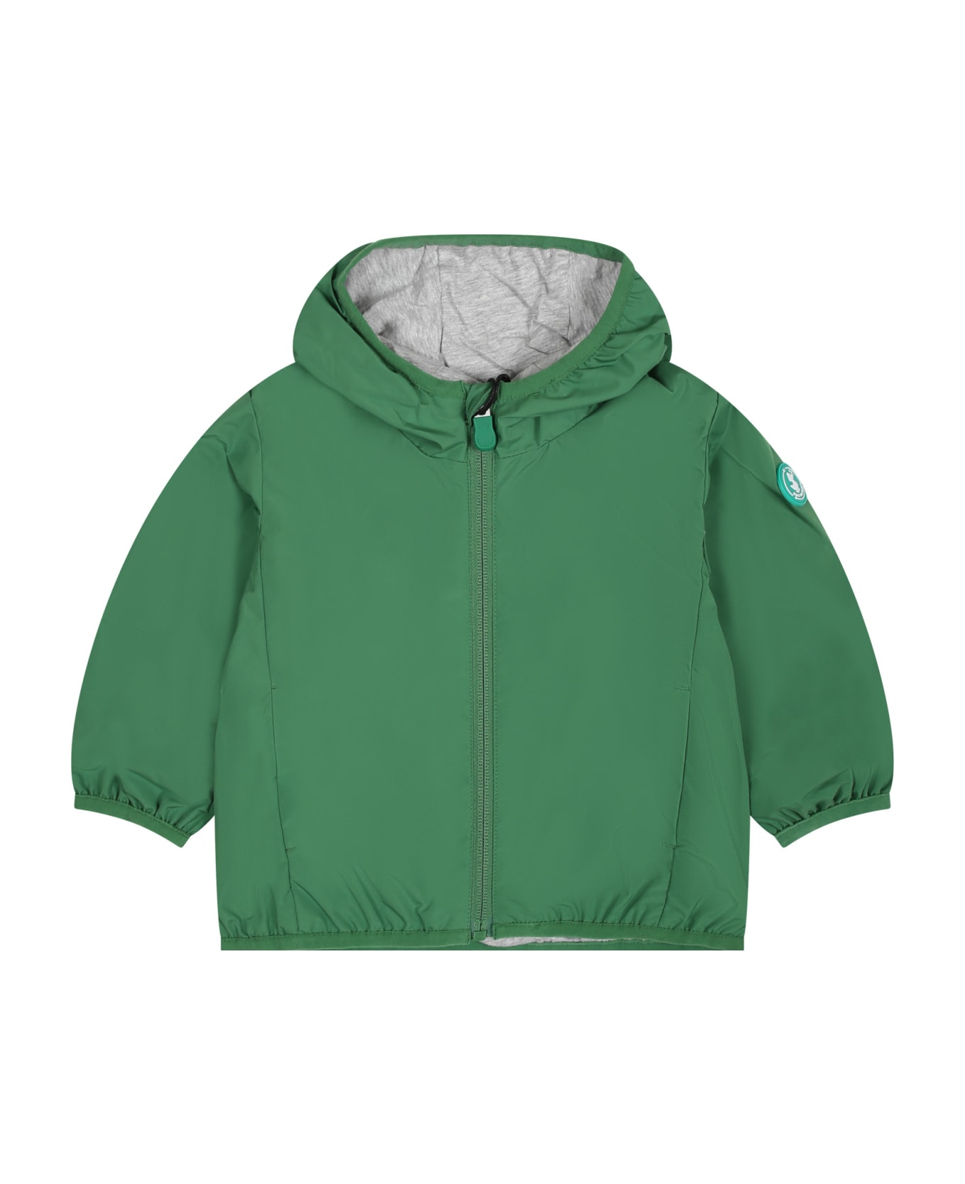 Save the Duck Green Coco Windbreaker For Kids With Logo - Green コート＆ジャケット