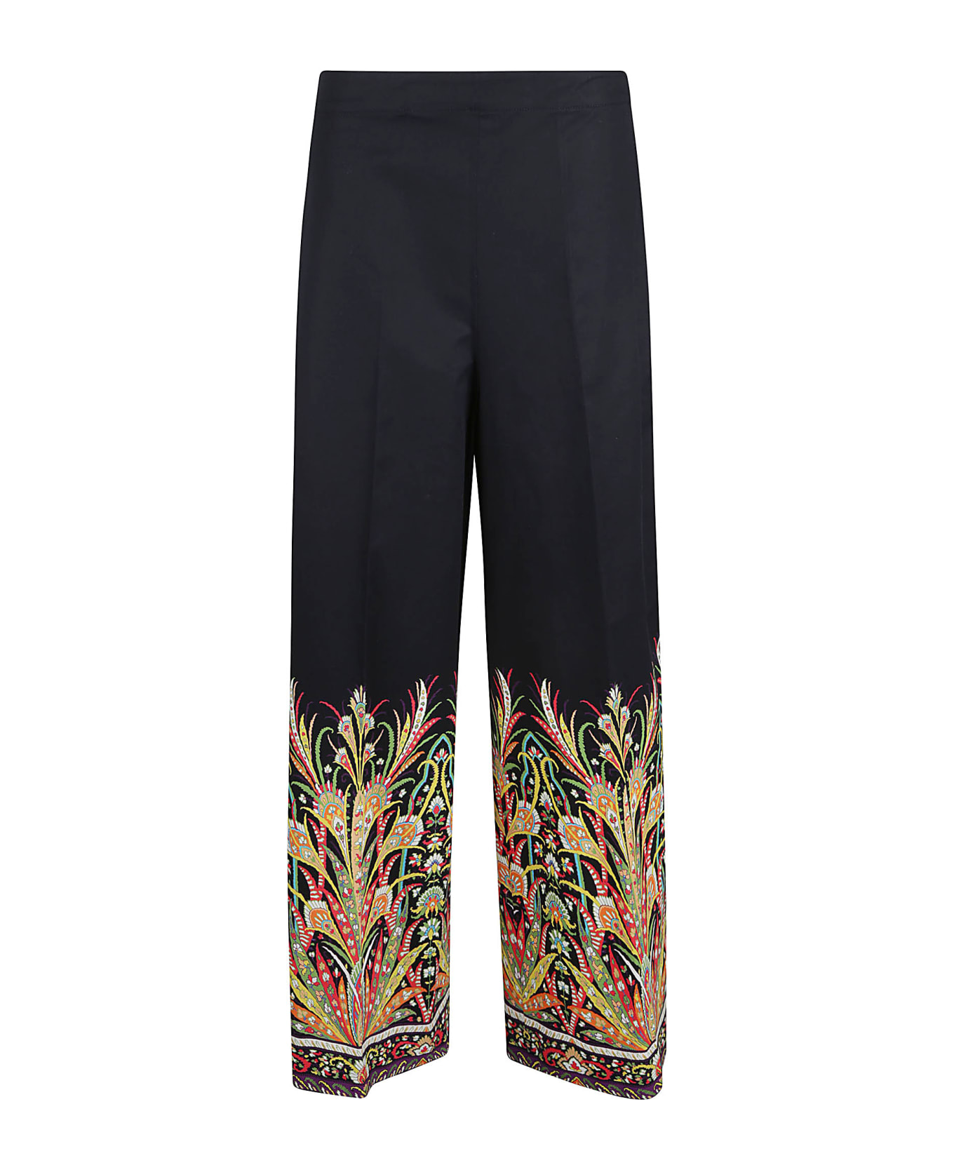 Etro Bottom Printed Straight Trousers - Blue