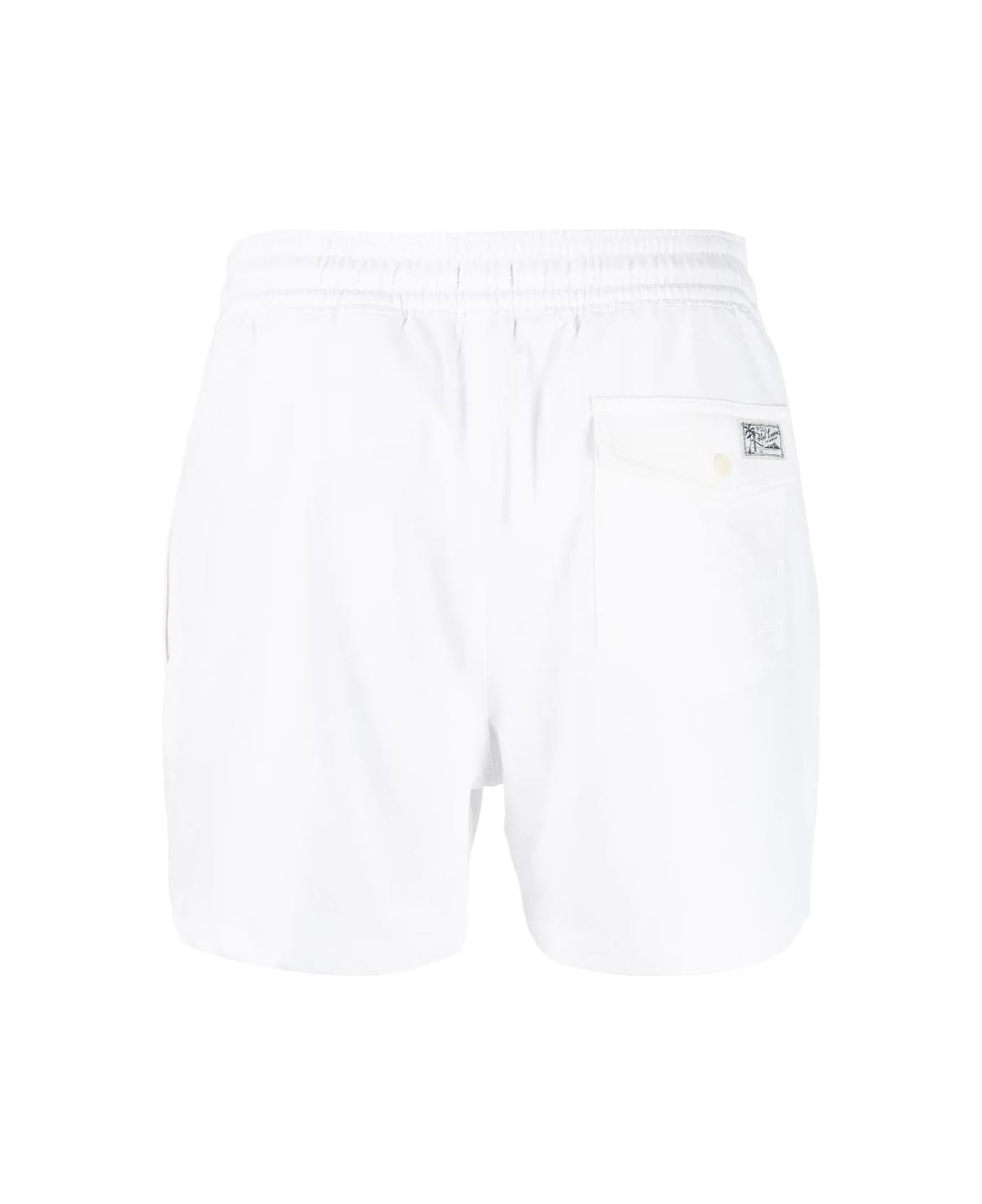 Polo Ralph Lauren White Swim Shorts With Embroidered Pony - Bianco