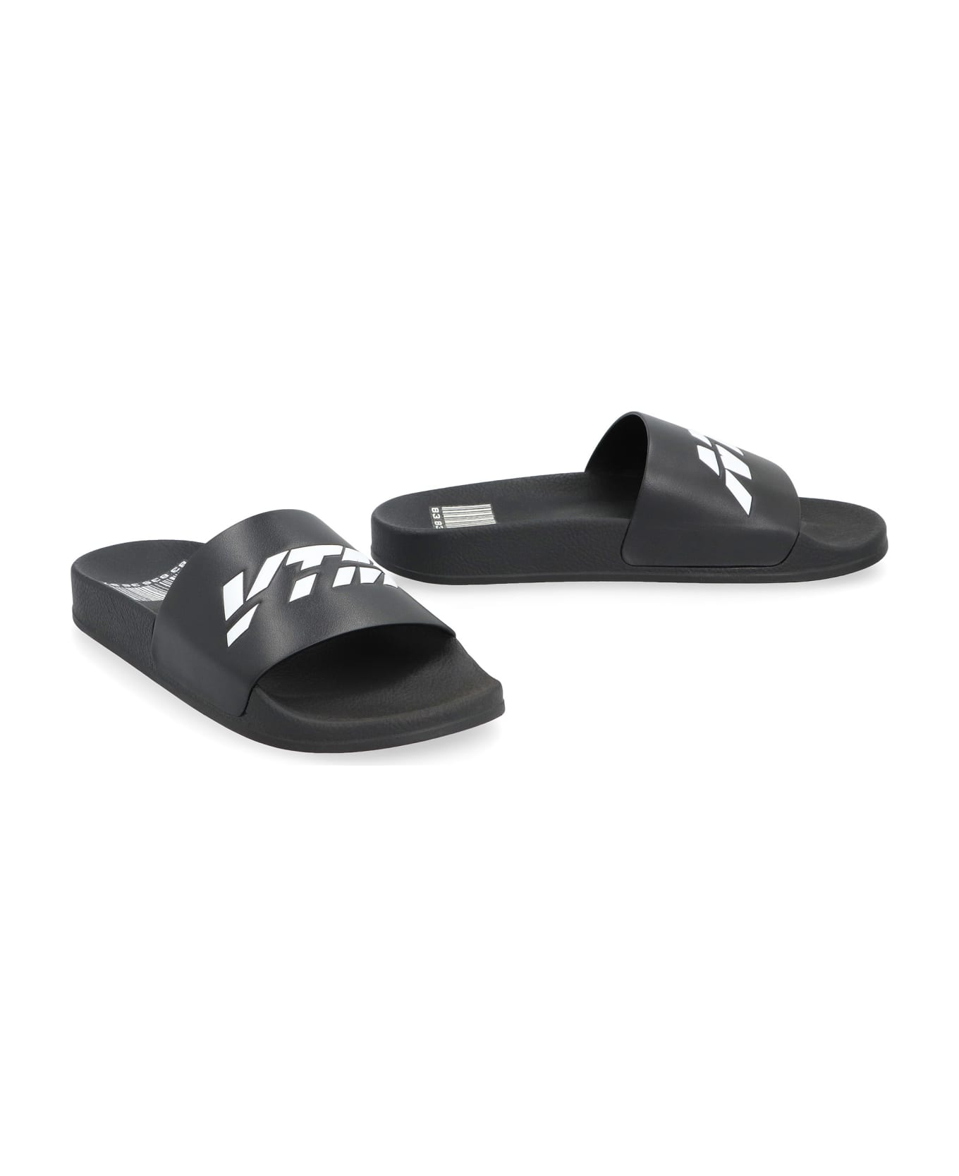 VETEMENTS Logo Detail Rubber Slides - black